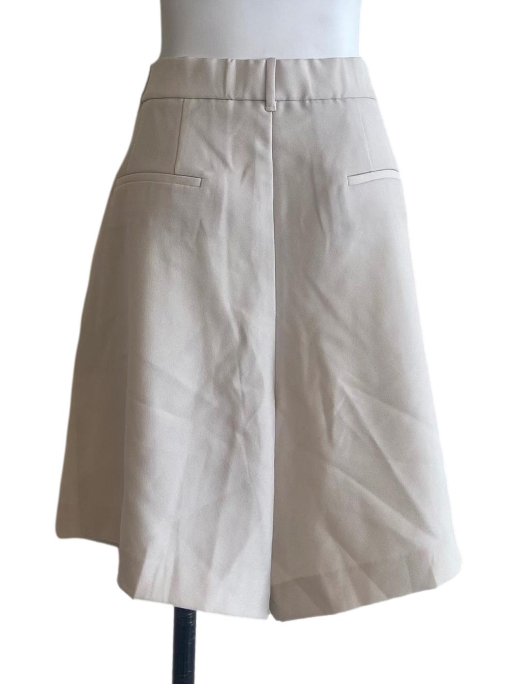 Chiffon Beige Bermuda Shorts