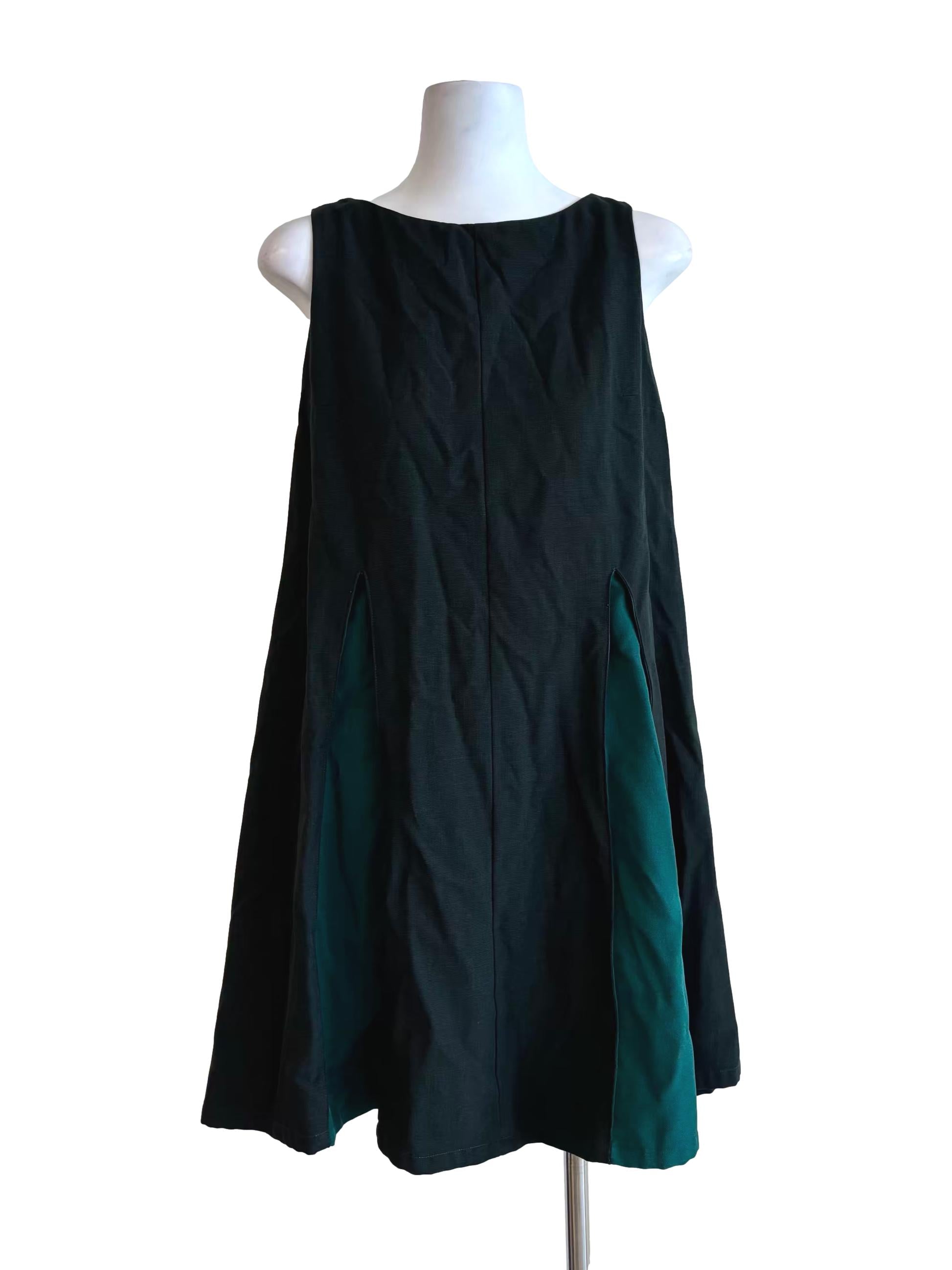 Amazon Green Sleeveless Boat Neck Dress