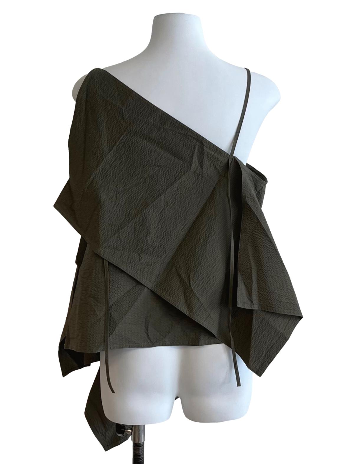 Coffee Square Neckline Sleeveless Top