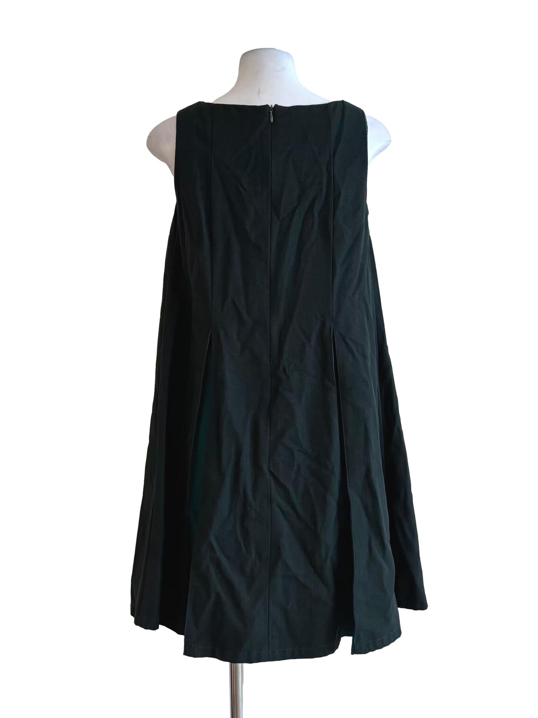Amazon Green Sleeveless Boat Neck Dress