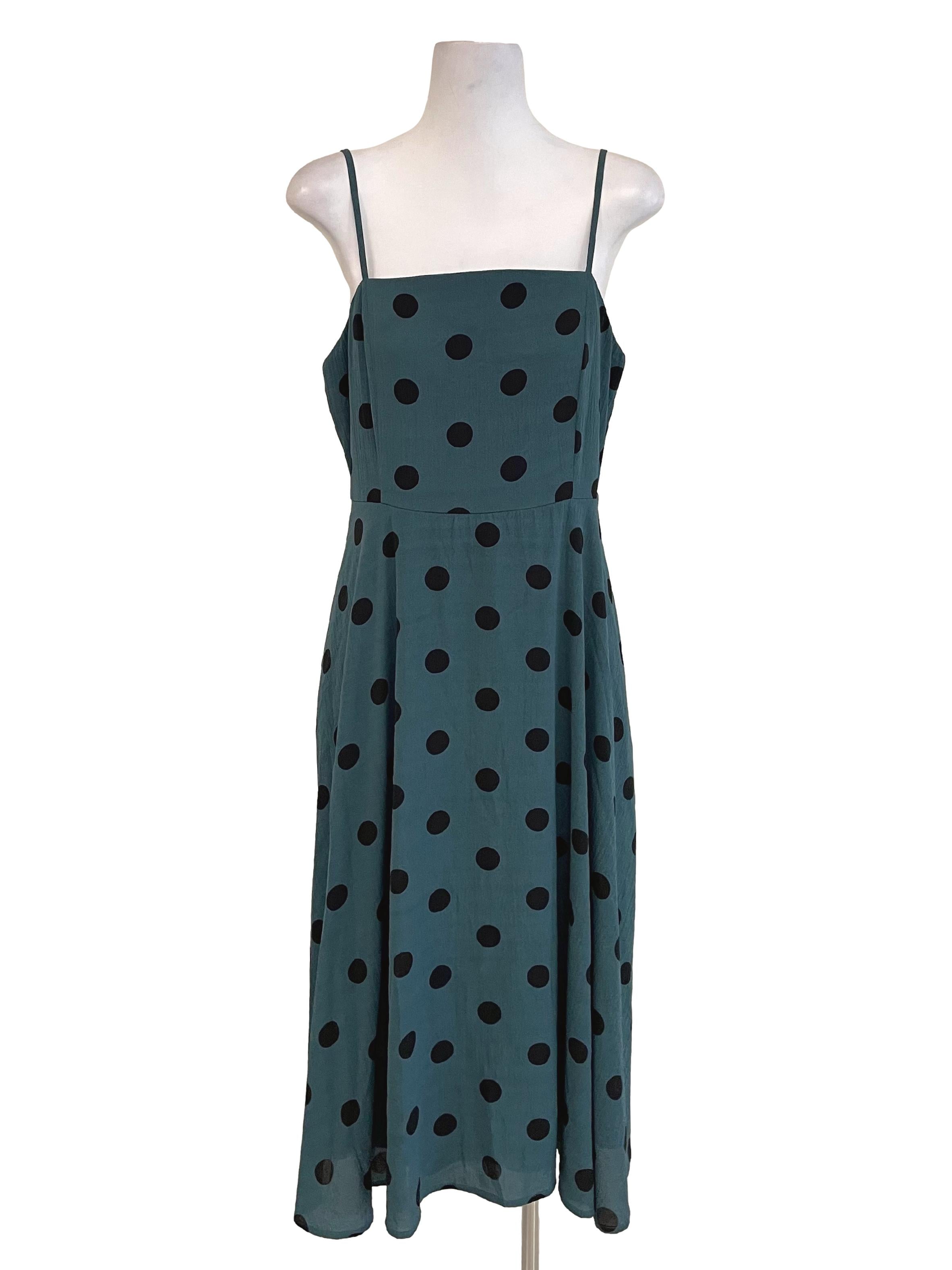 Dark Ocean Polka Dots Dress