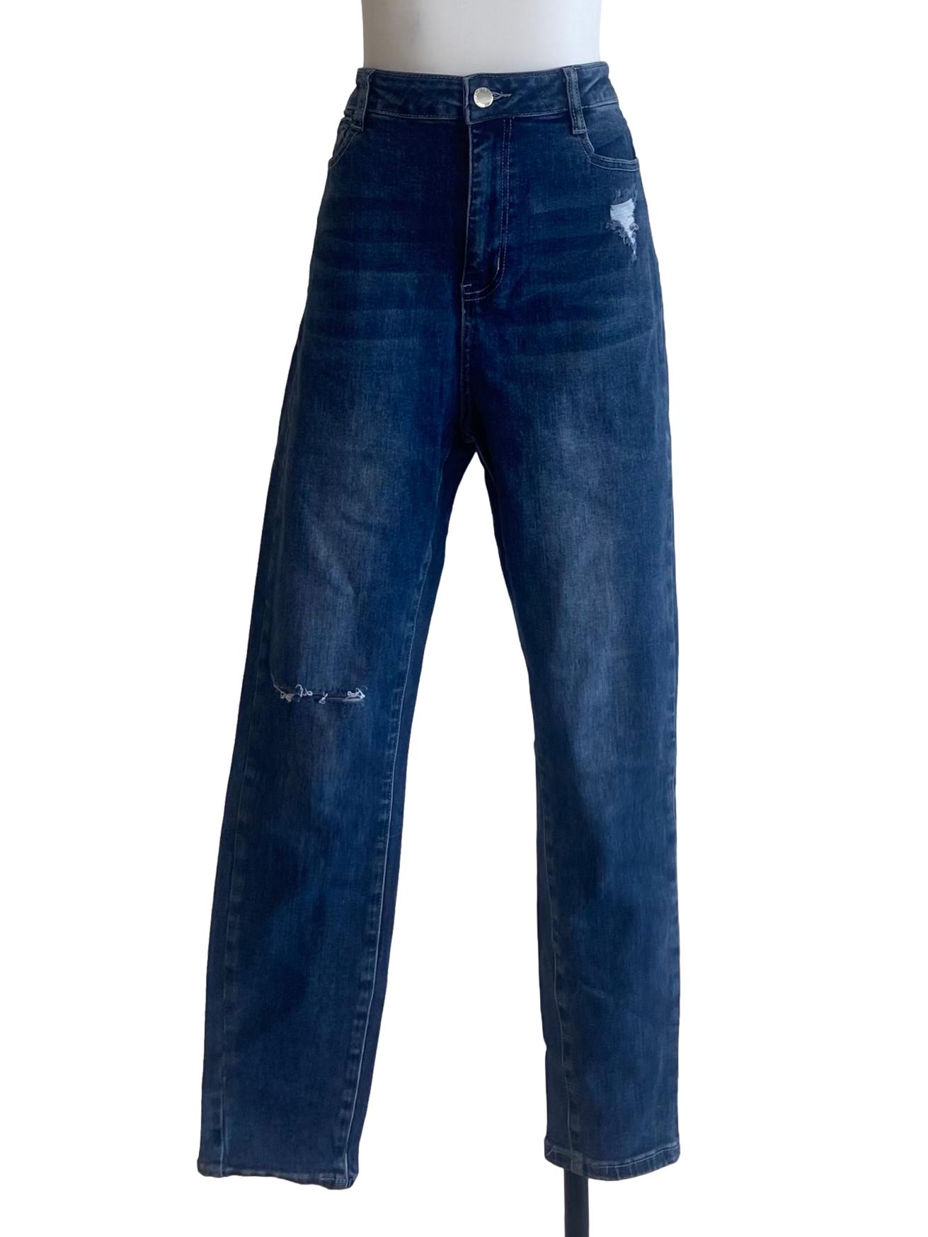 Denim Blue Distressed Skinny Jeans
