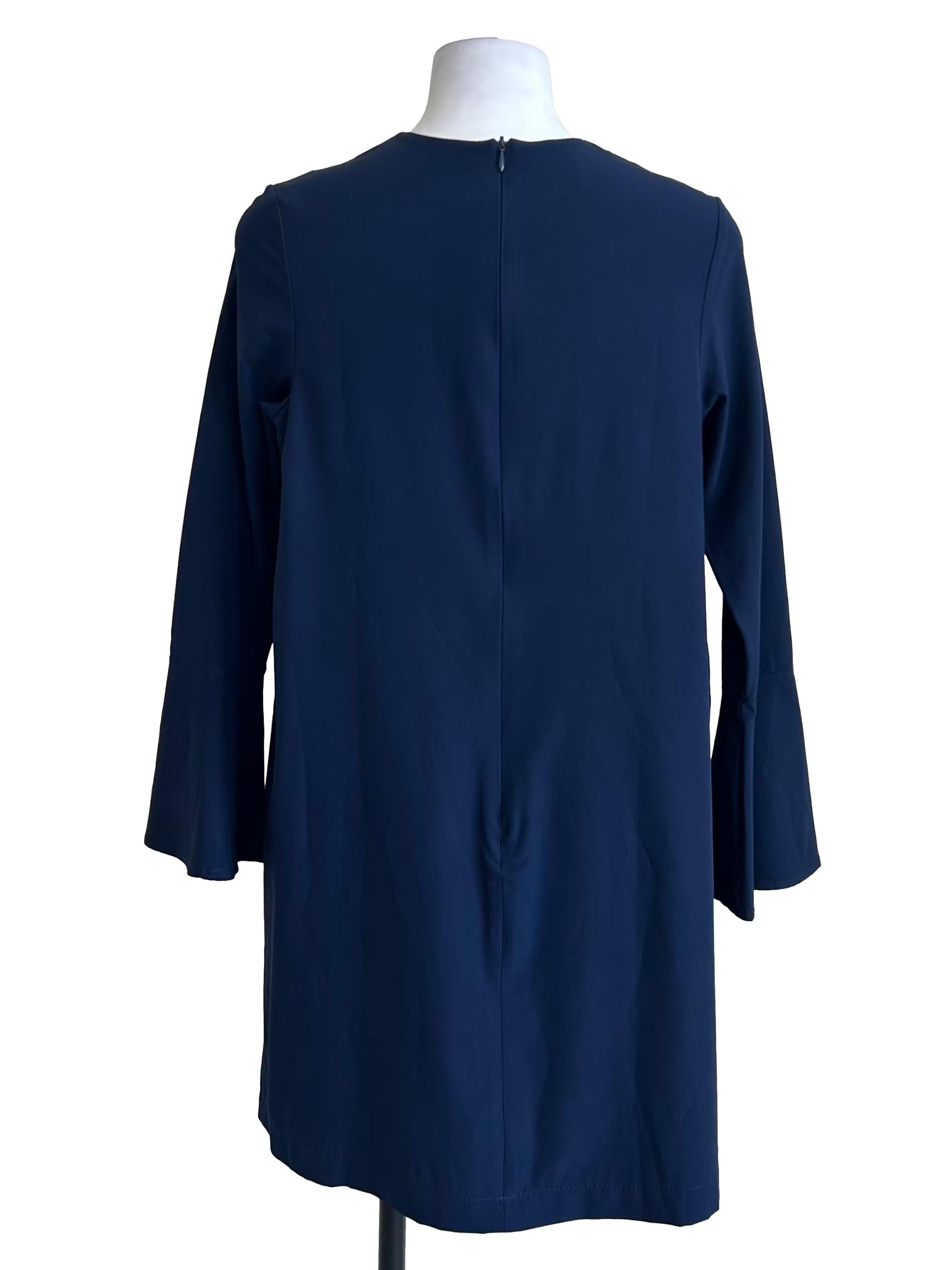 Indigo Blue Long Sleeve Shift Dress