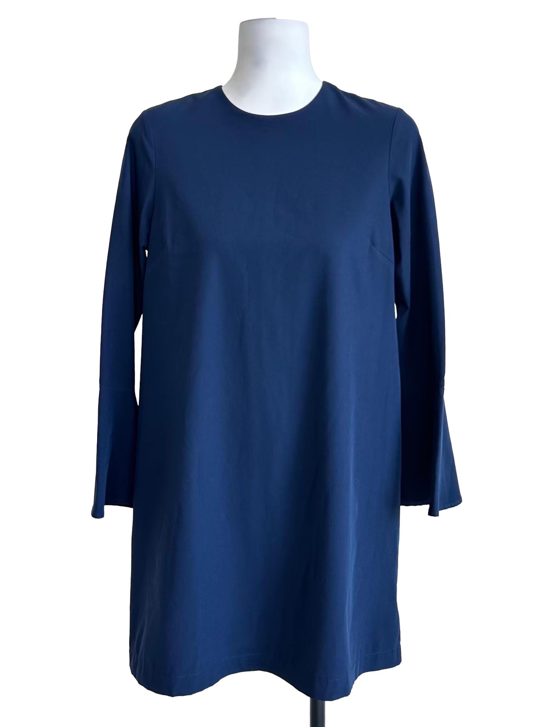 Indigo Blue Long Sleeve Shift Dress