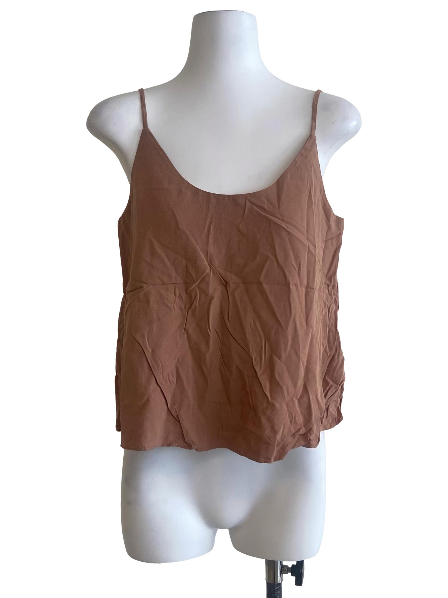 Tawny Brown Spaghetti Straps Top