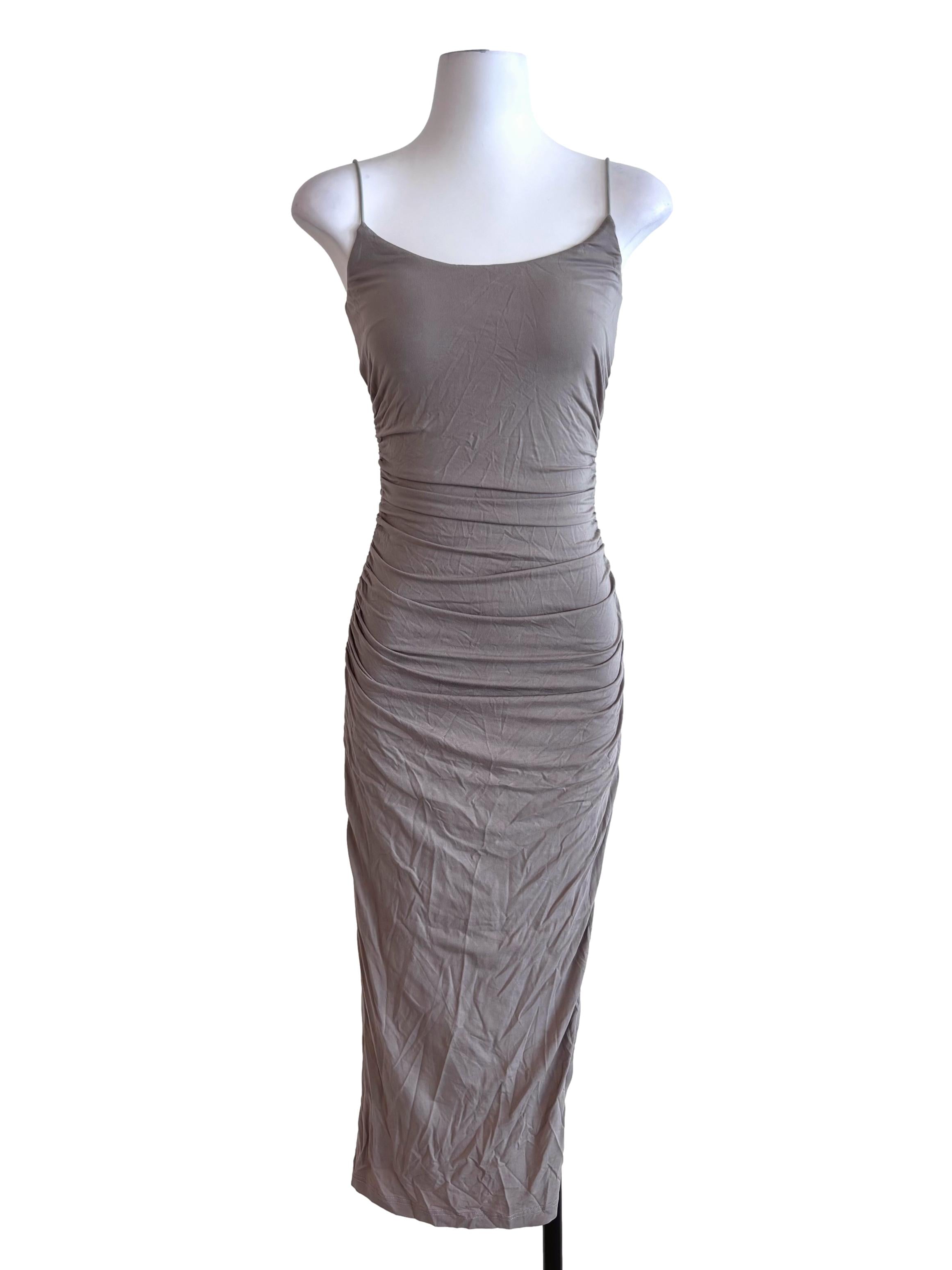 Fog Grey Spaghetti Strap Bodycon Dress