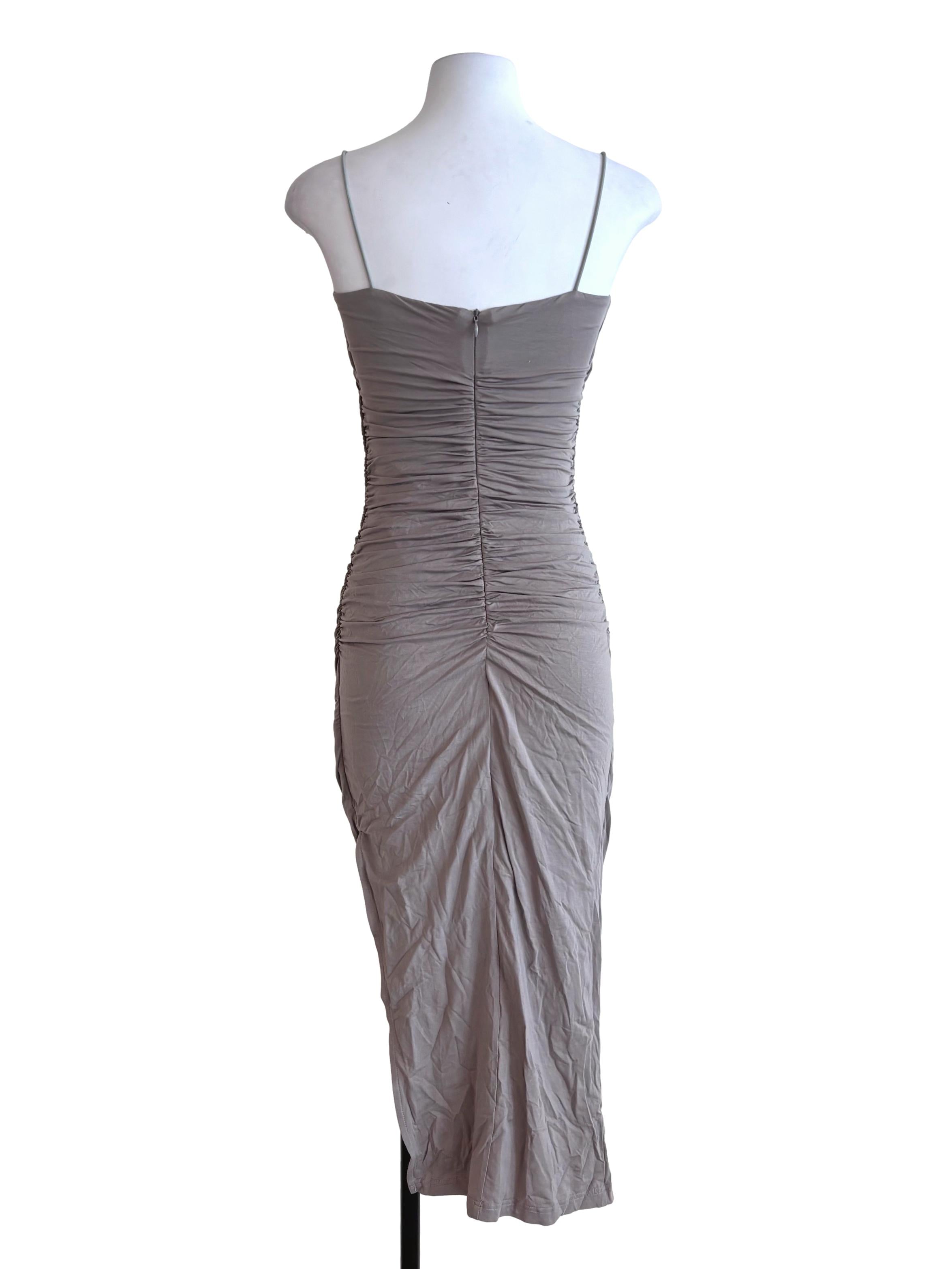 Fog Grey Spaghetti Strap Bodycon Dress