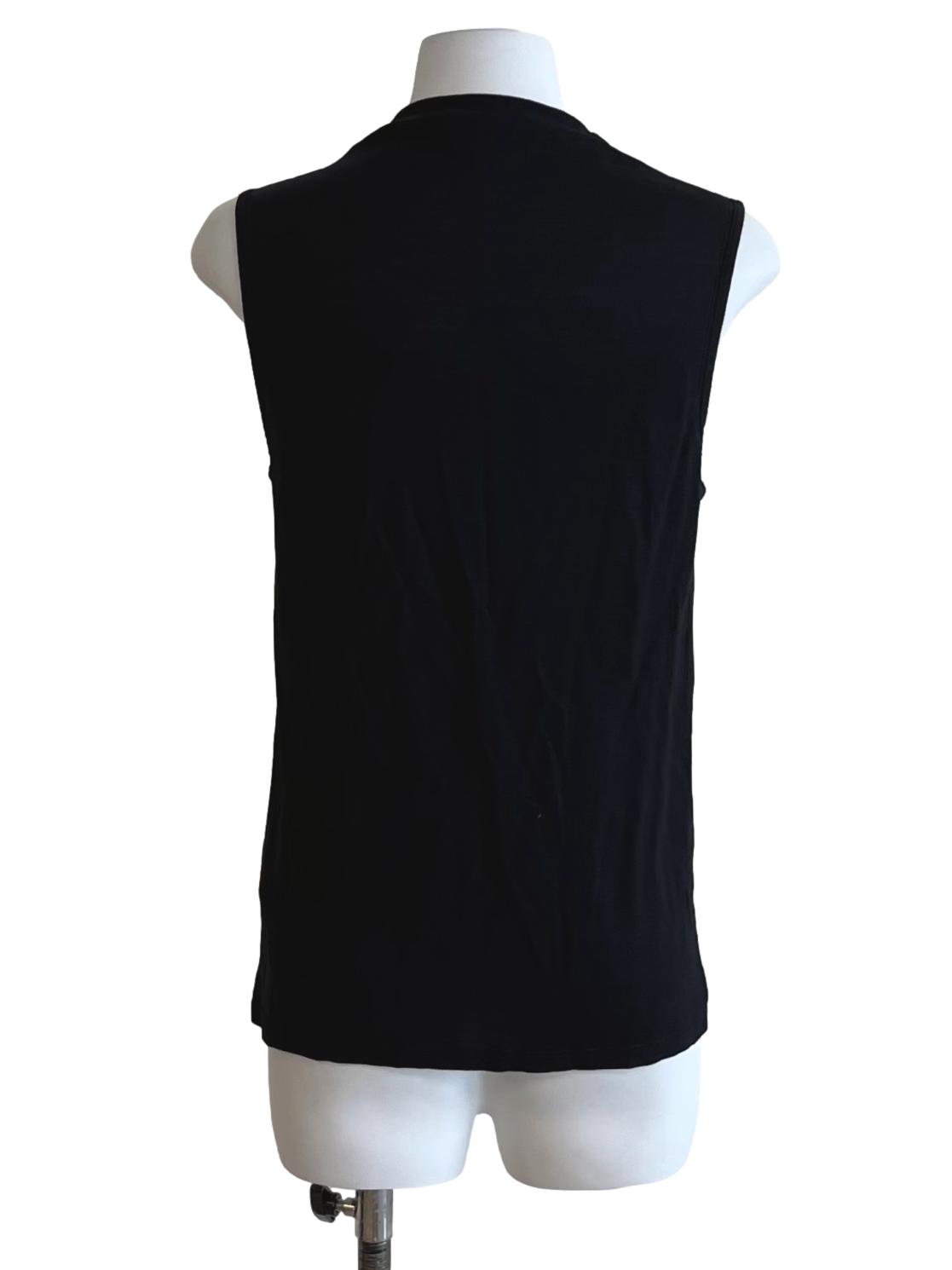 Black Turtleneck Sleeveless Top