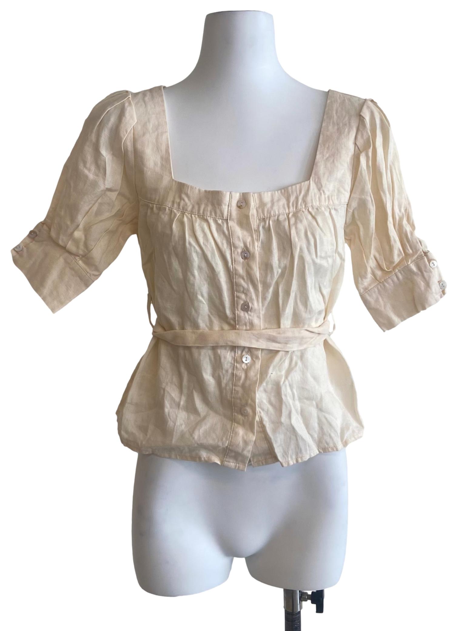 Cream Button Down Blouse