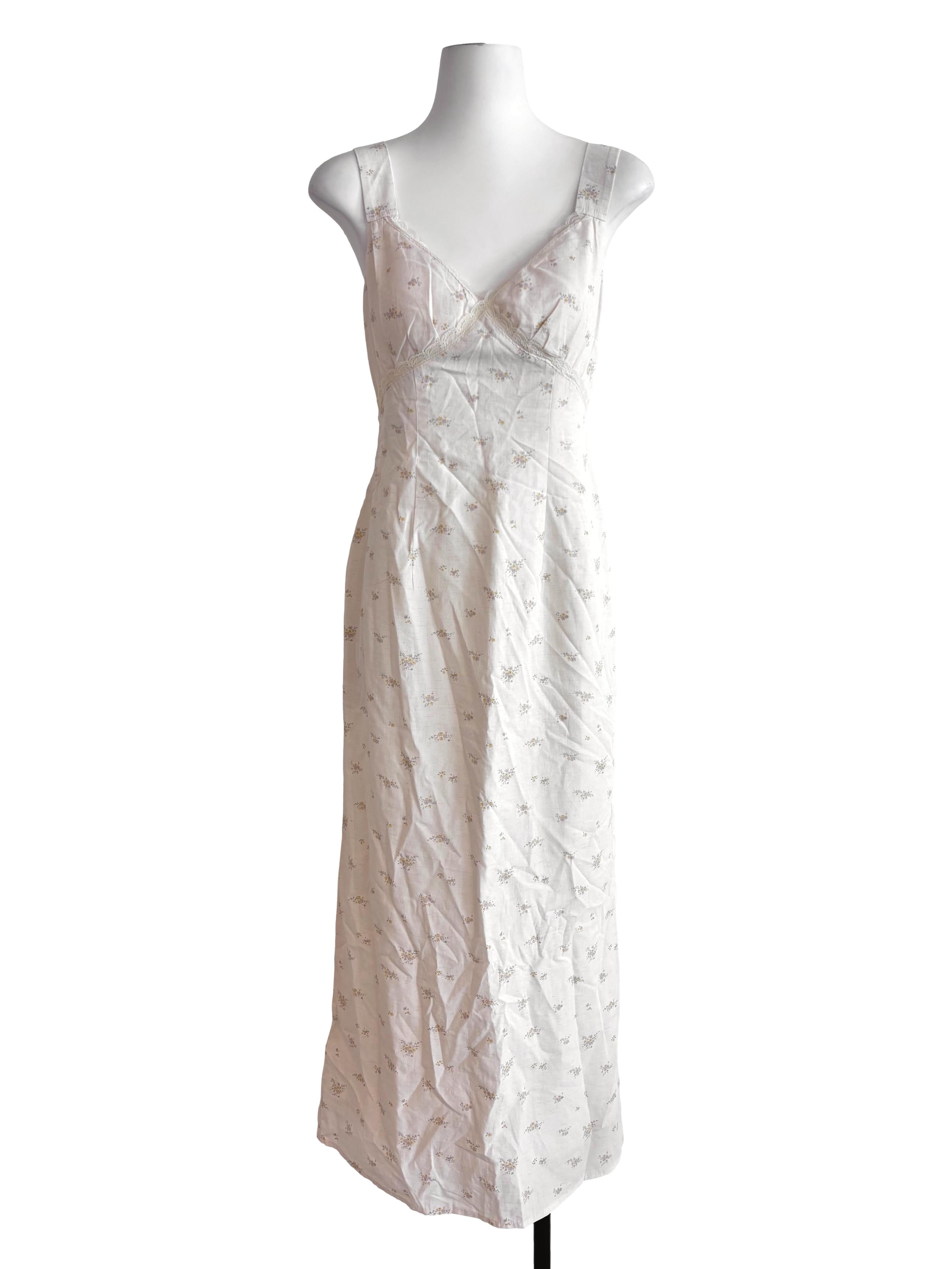 Cream White Floral Lace Hem Sheath Dress