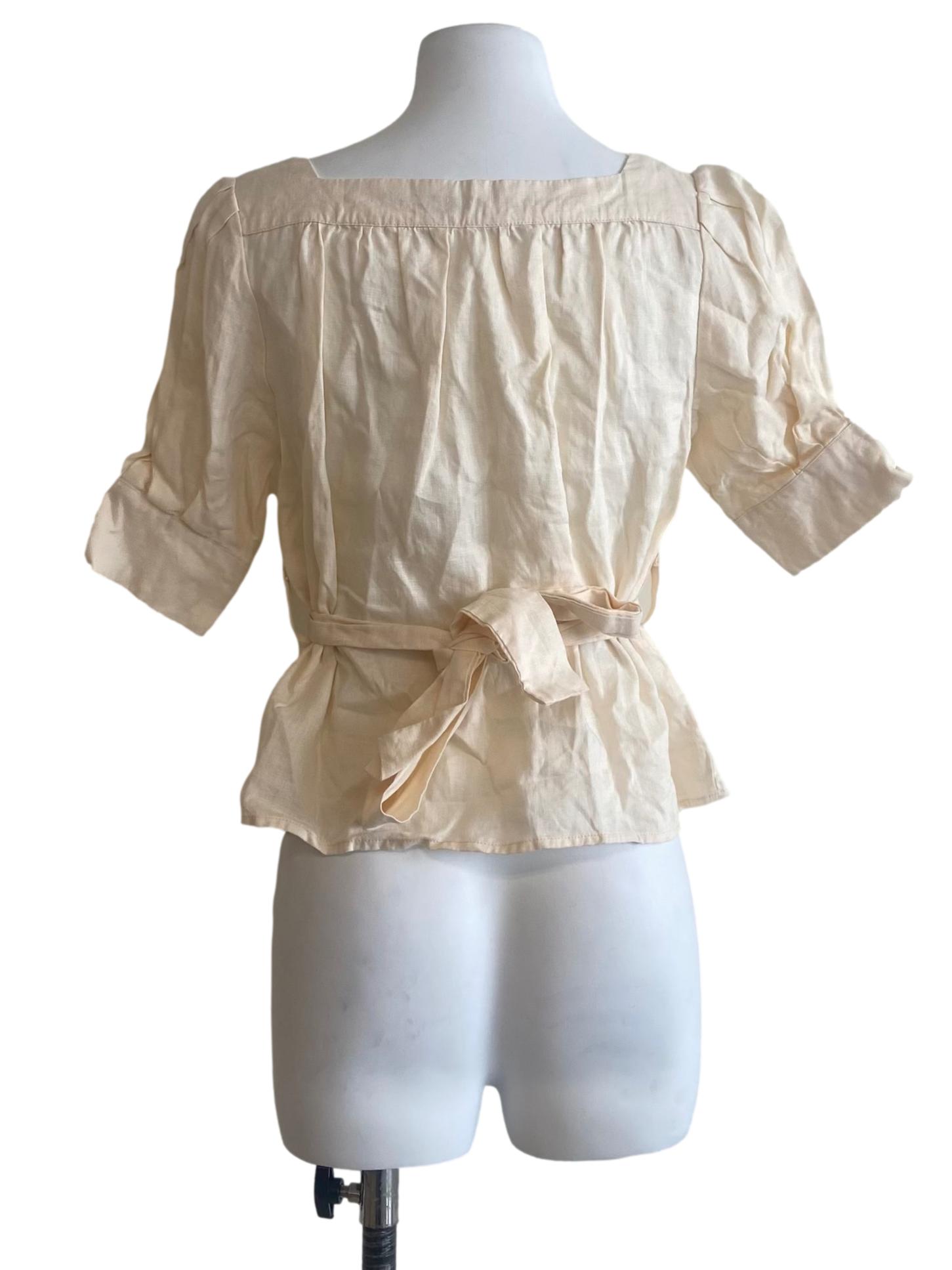 Cream Button Down Blouse