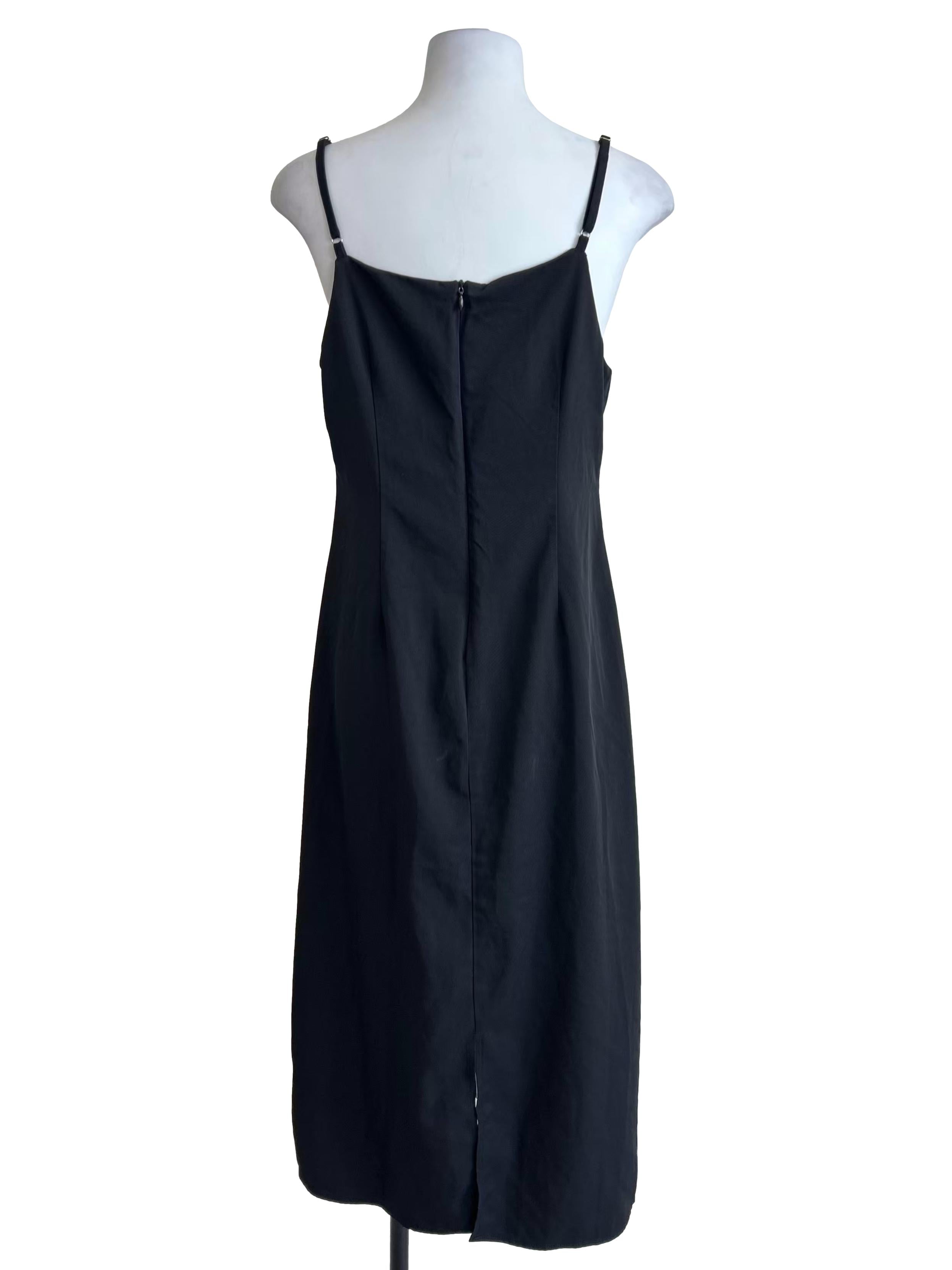 Black & Grey Wave Pattern Slip Dress
