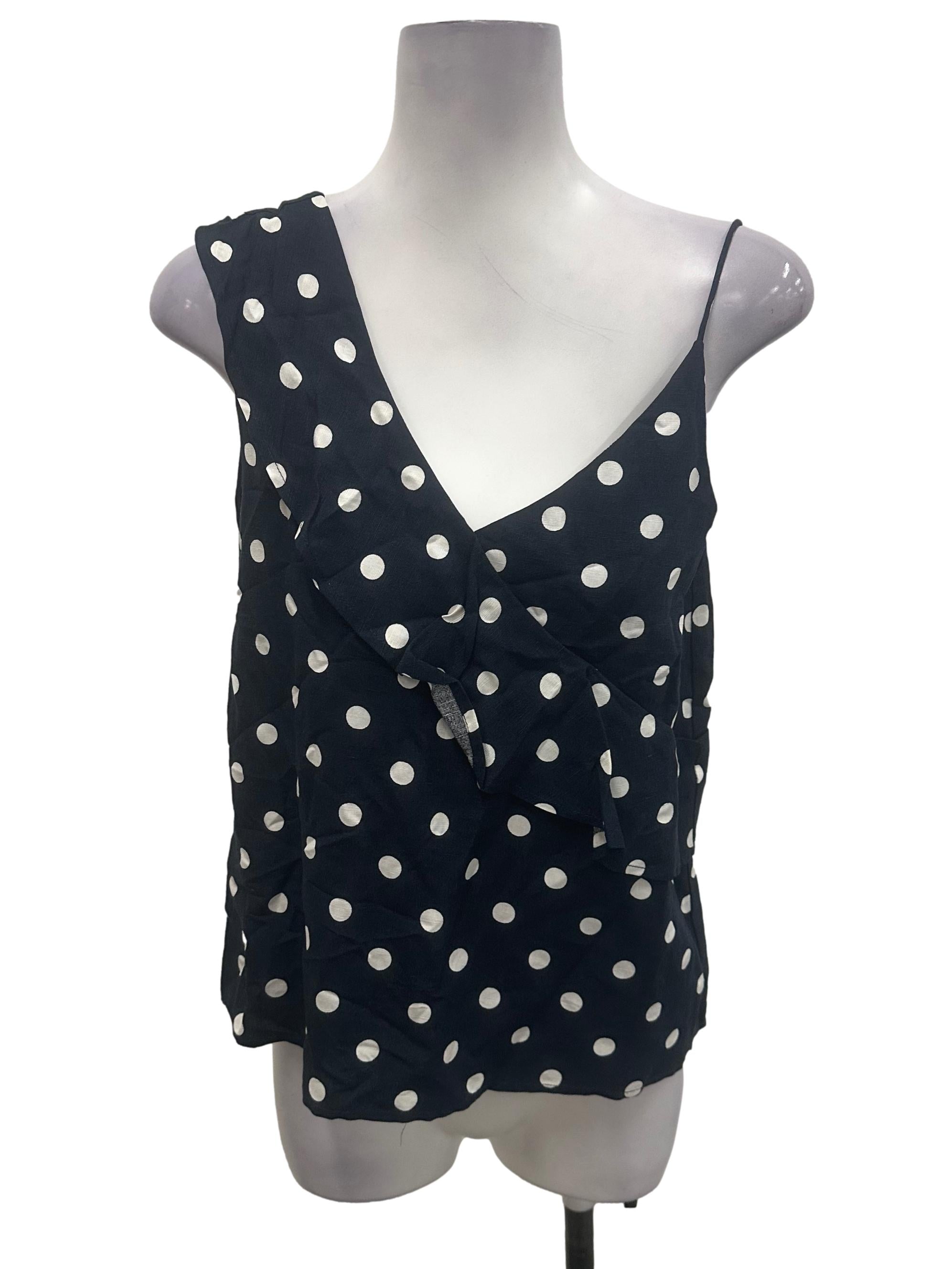 Navy Polka Dot Top