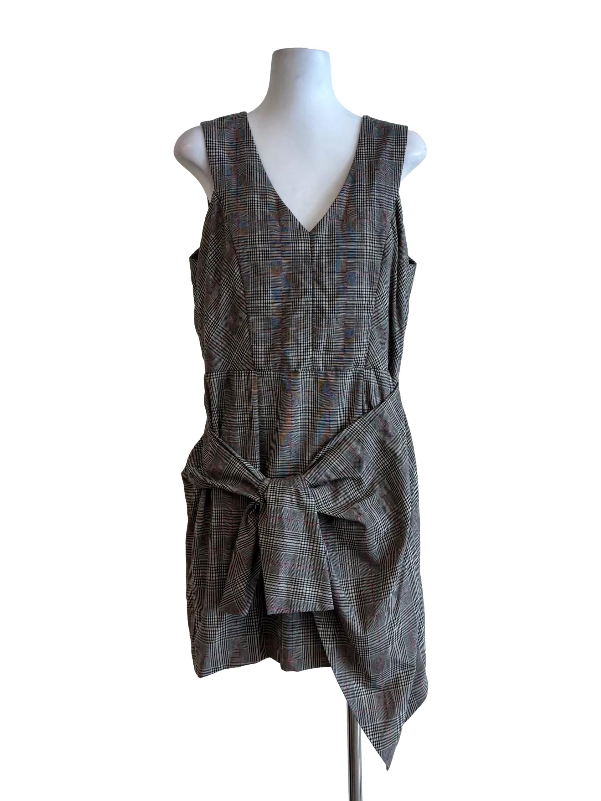 Echo Grey Sleeveless Plaid Dress
