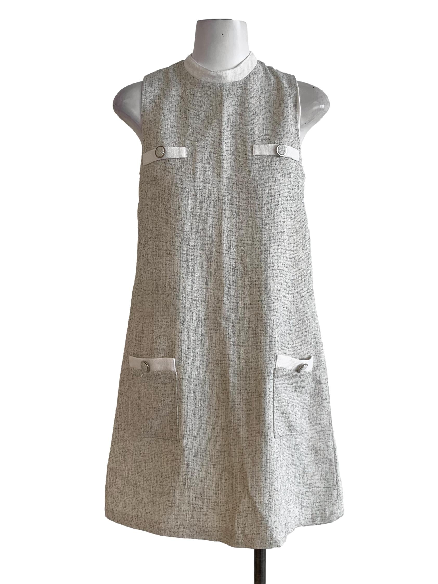 Cream Nailshead Shift Dress