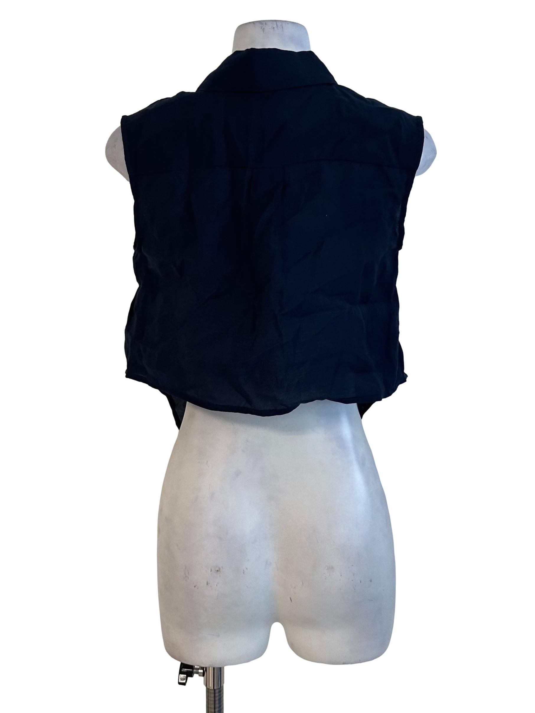 Dark Blue Collar Button Top
