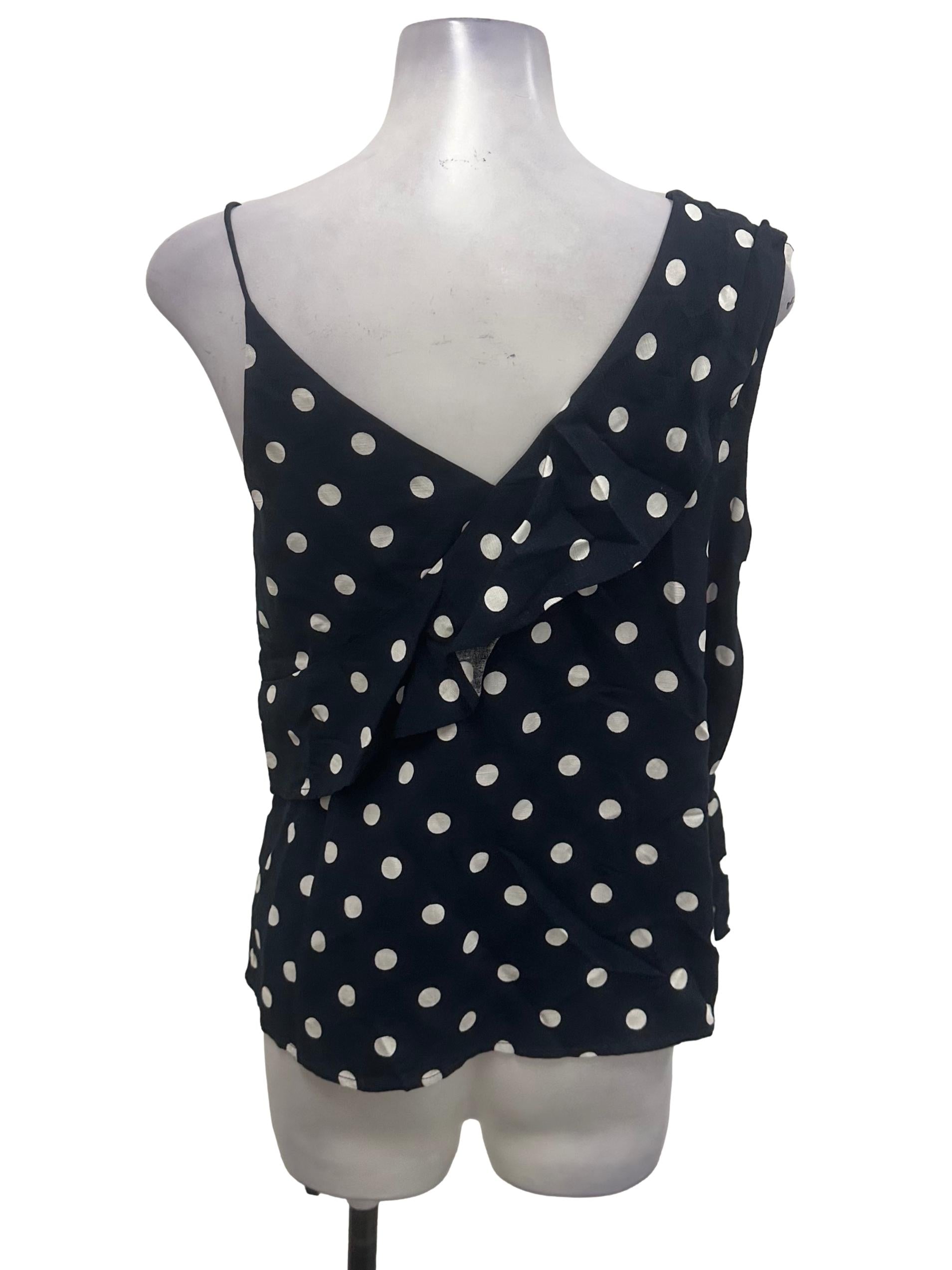 Navy Polka Dot Top