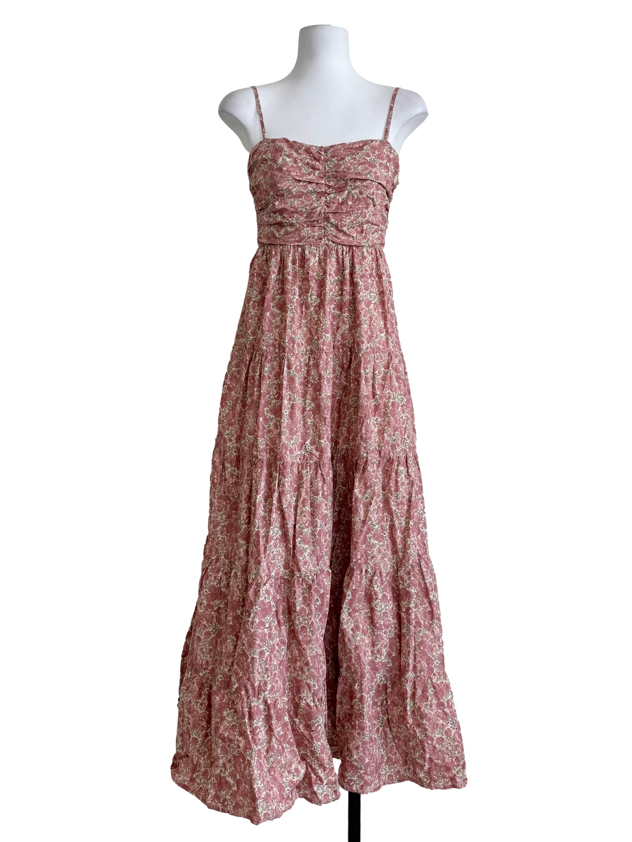 Rouge Pink Flower Printed Dress