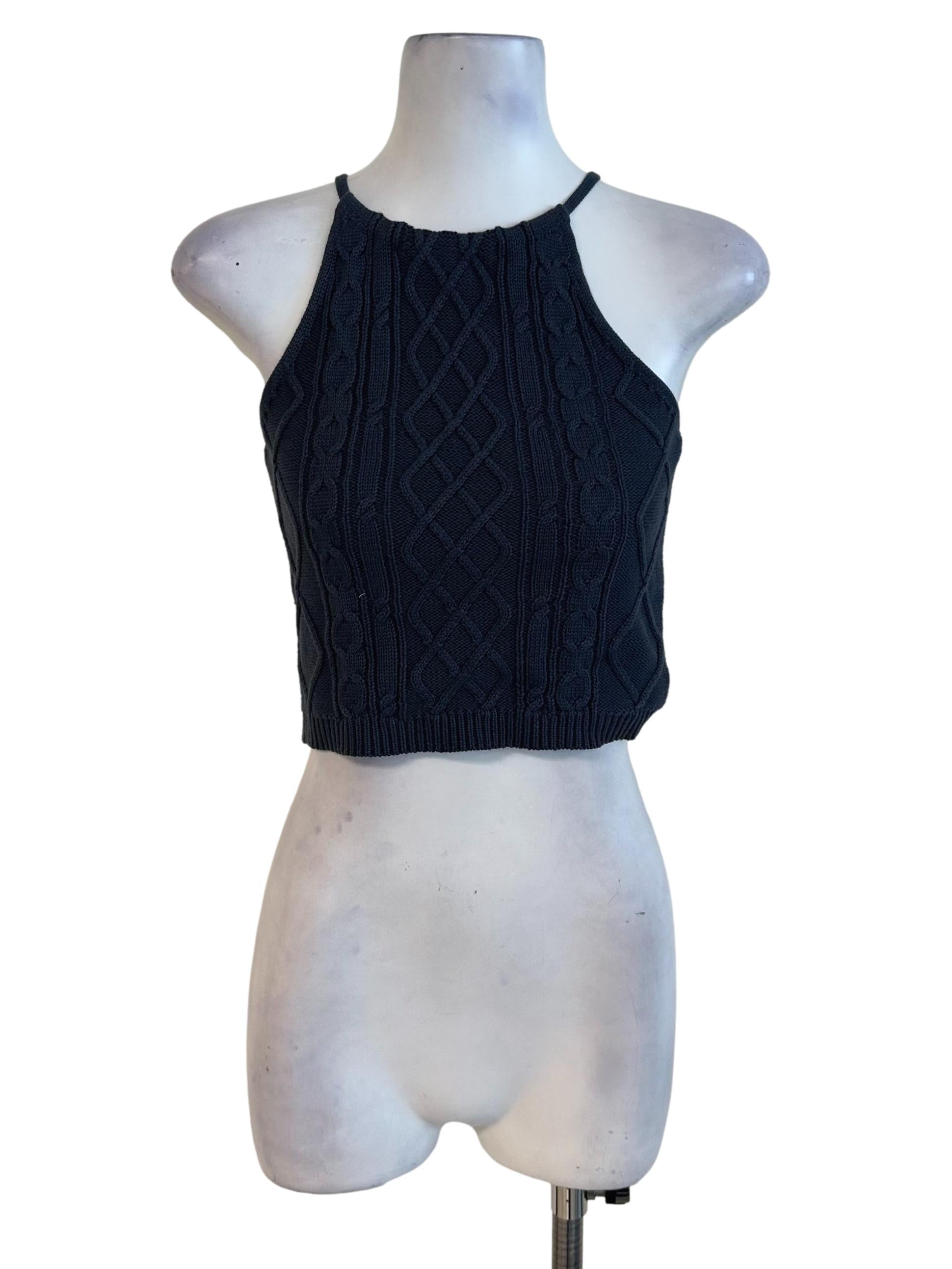Slate Grey Knit Halter Top