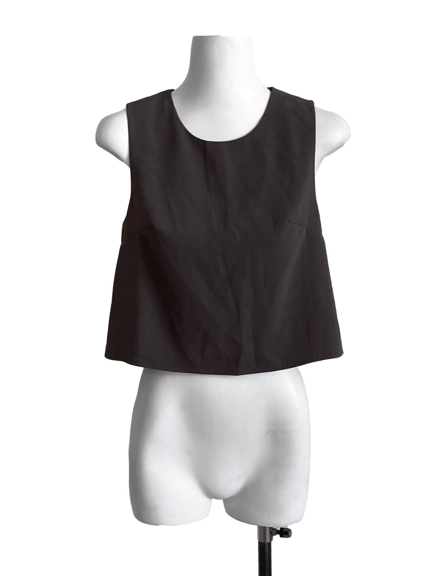 Wood Brown Basic Loose Top