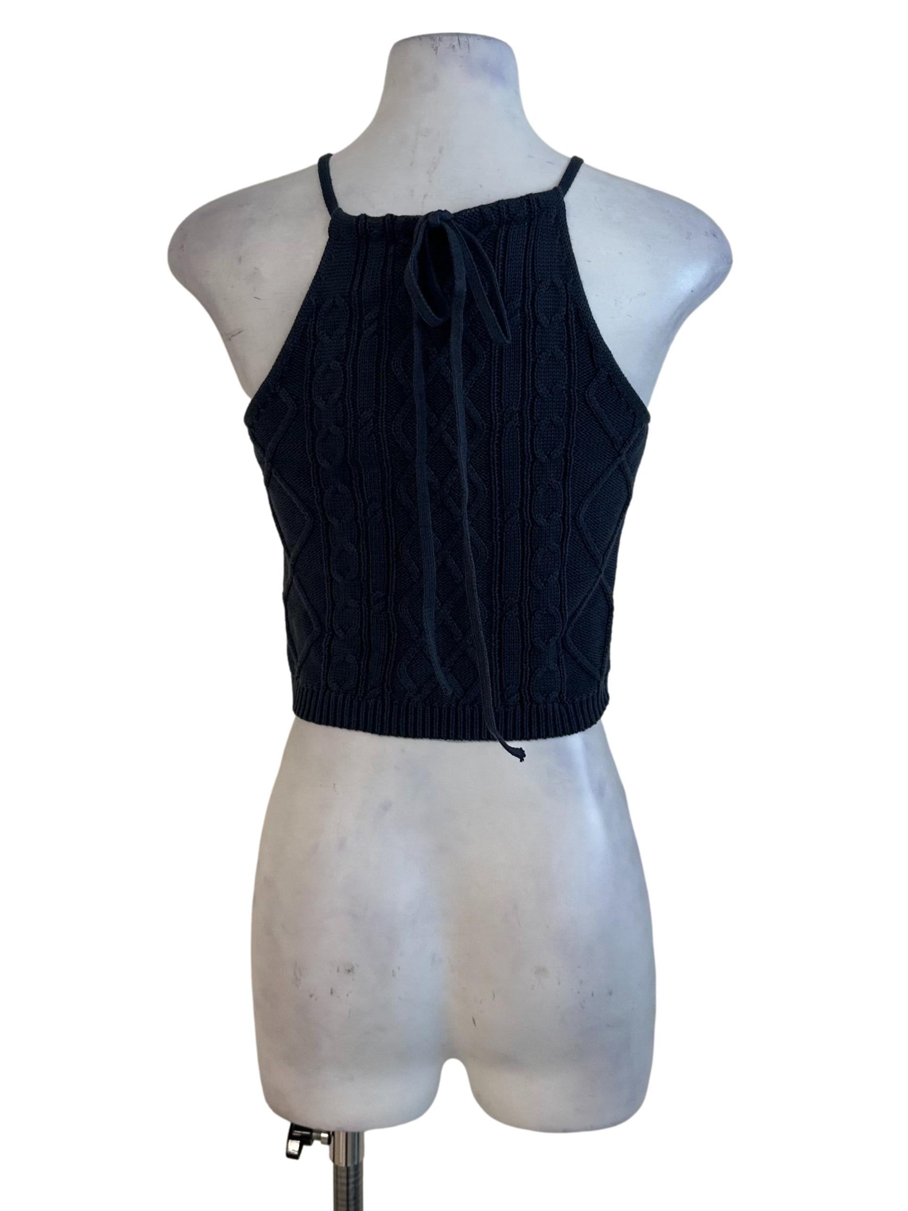 Slate Grey Knit Halter Top