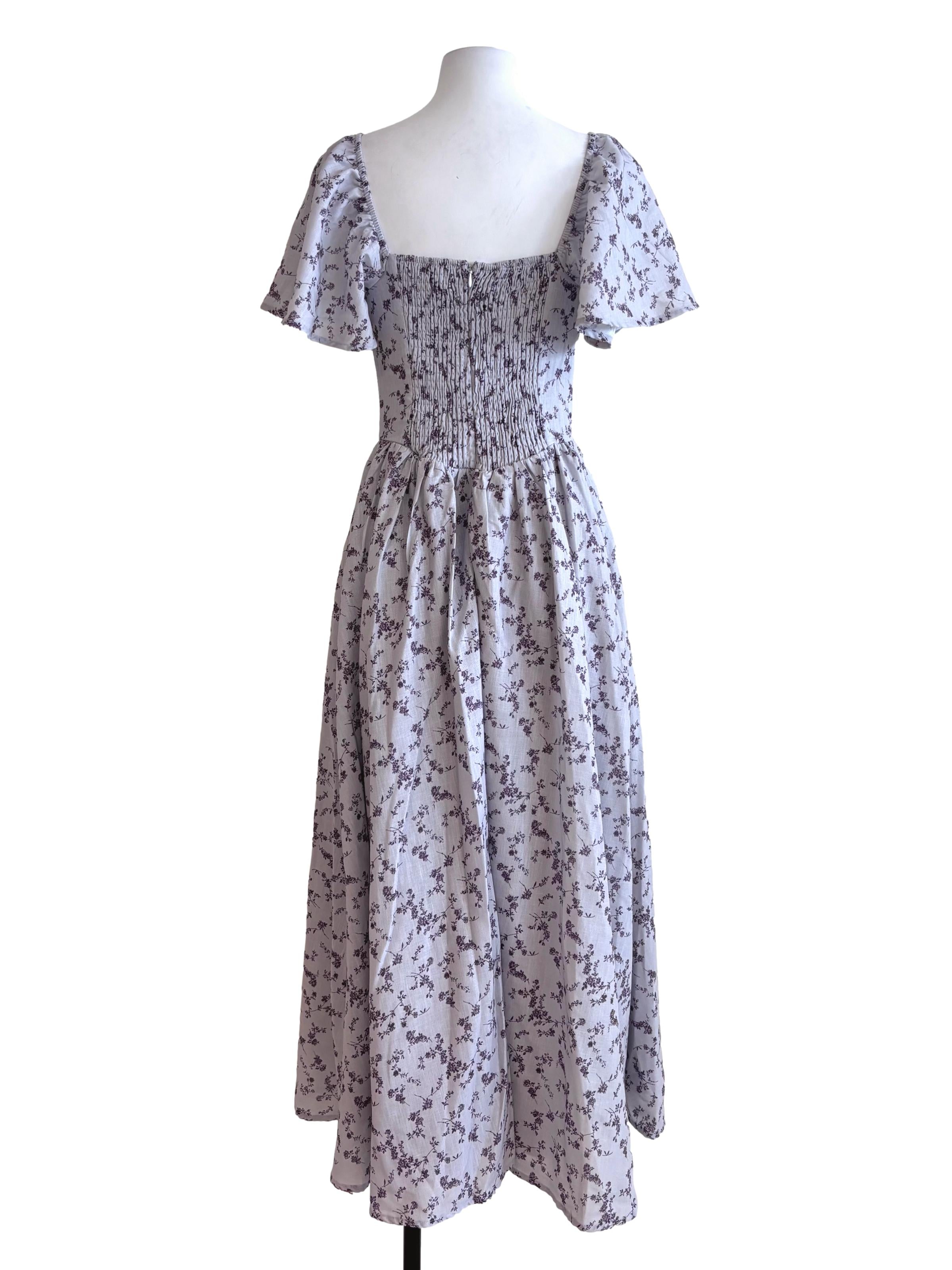 Grey Purple Alaysa Padded Maxi Dress