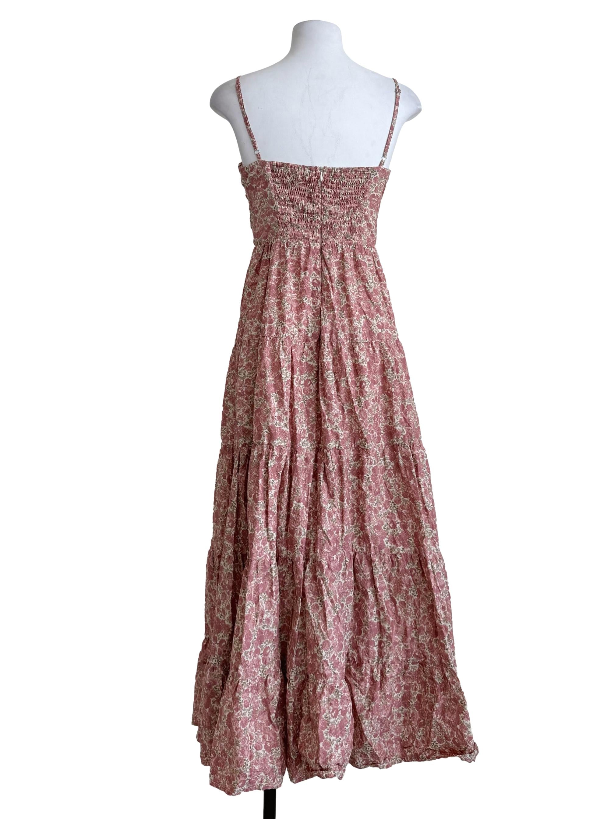 Rouge Pink Flower Printed Dress