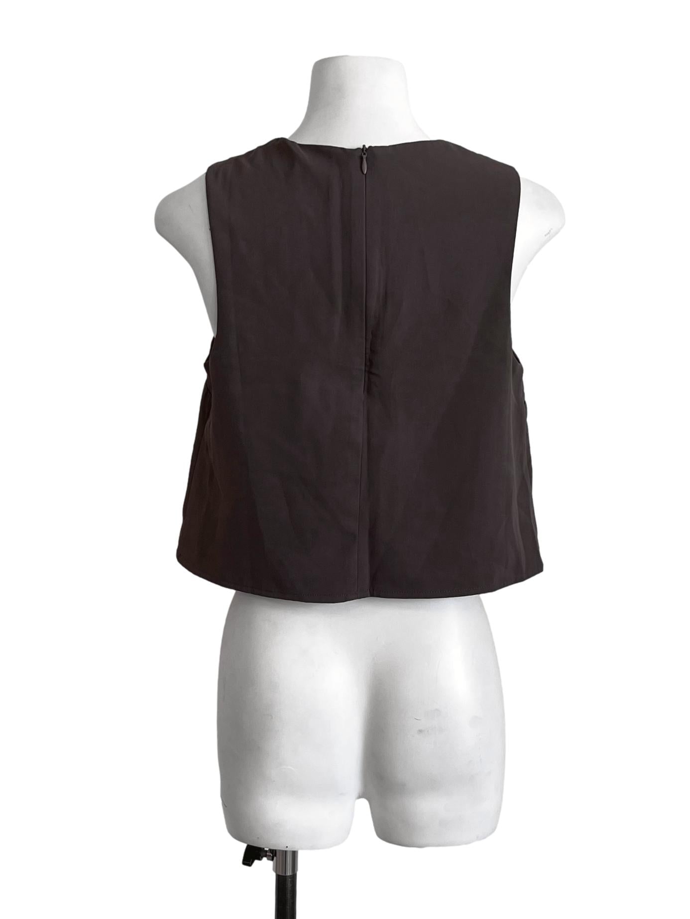 Wood Brown Basic Loose Top