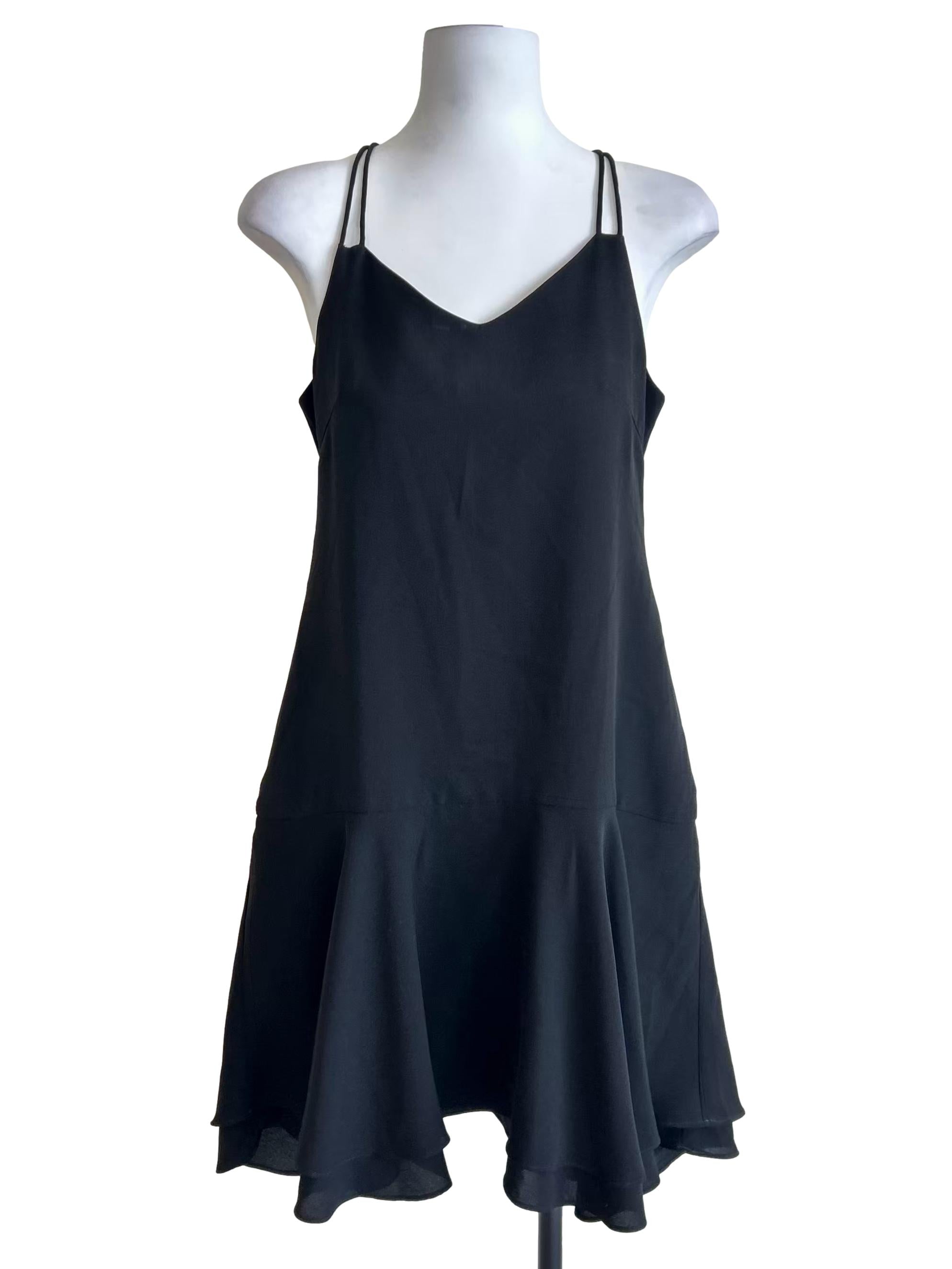 Black Double Strap Flared Dress TCL