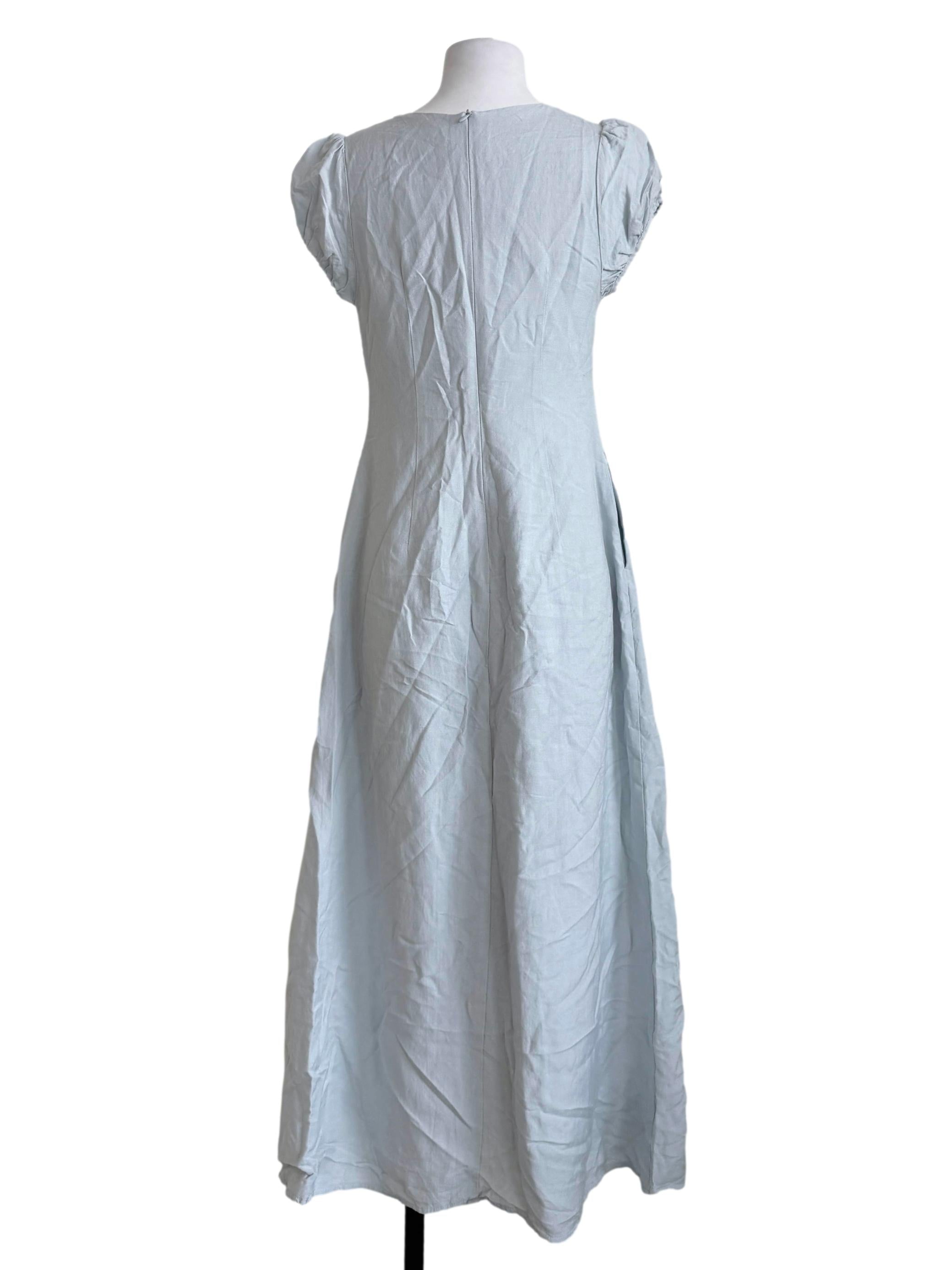 Sky Blue V-Neck Dress