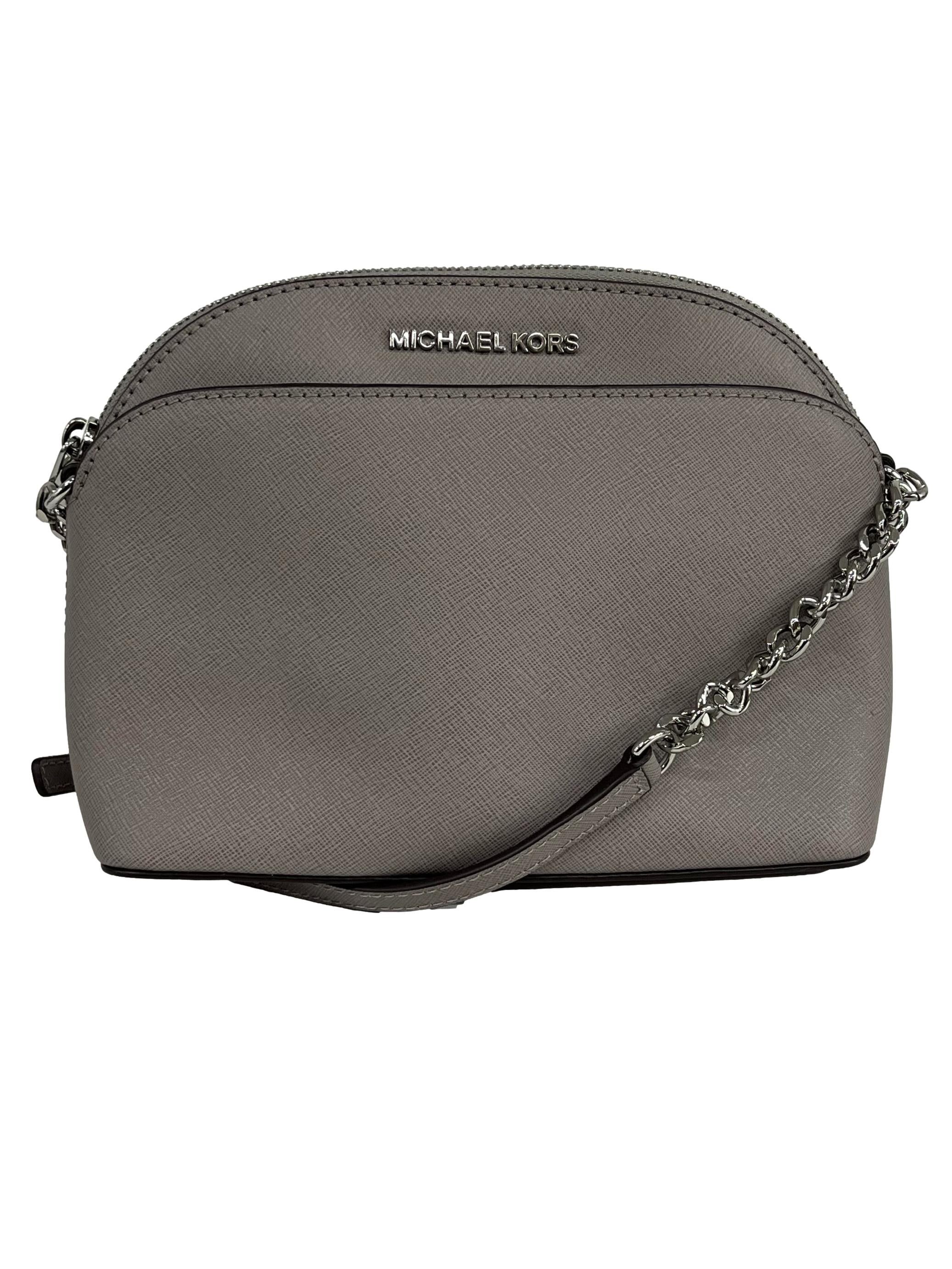 Grey Emmy Saffiano Leather Crossbody Bag CSN