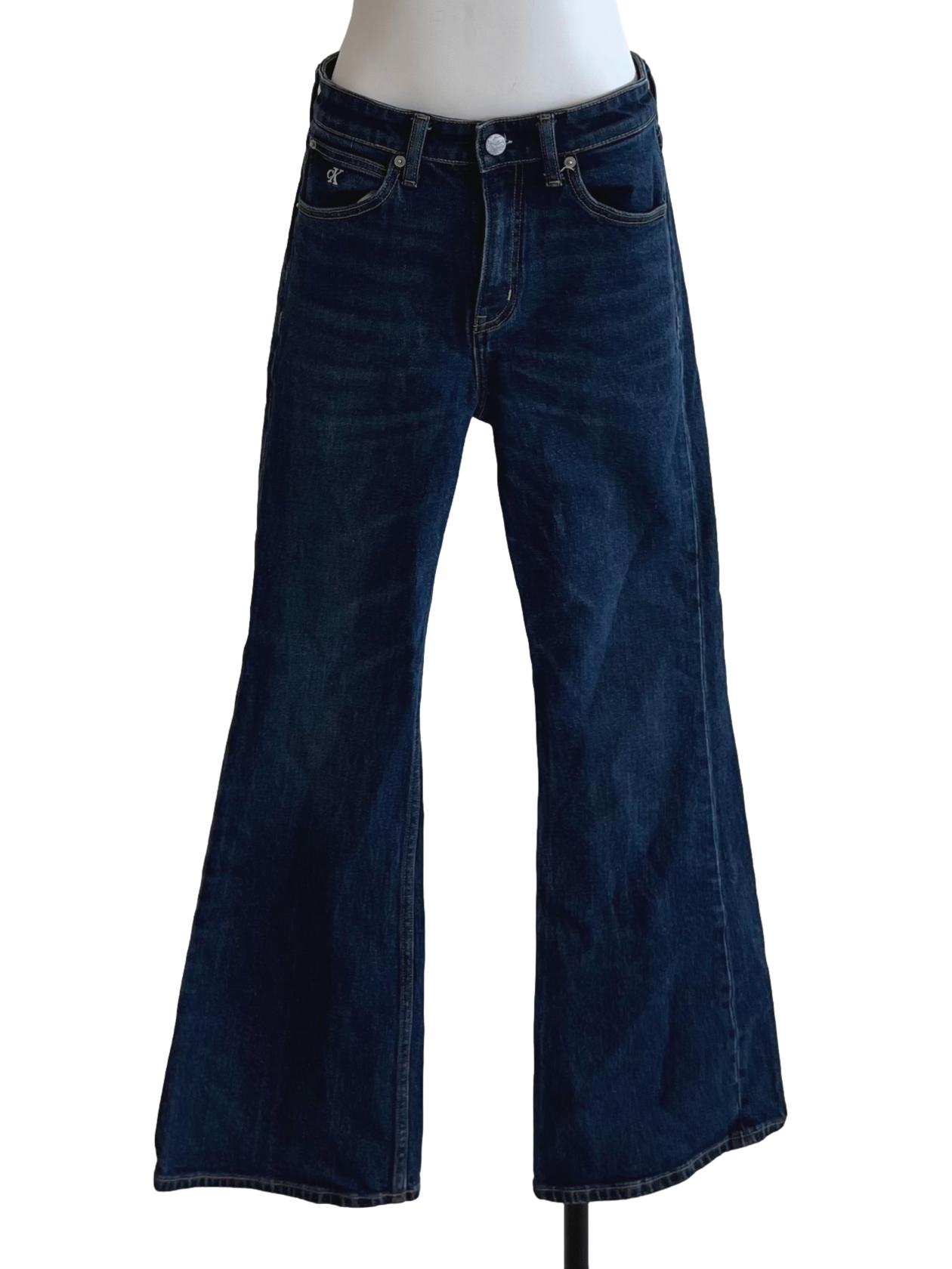 Denim Blue High Rise Flare Jeans