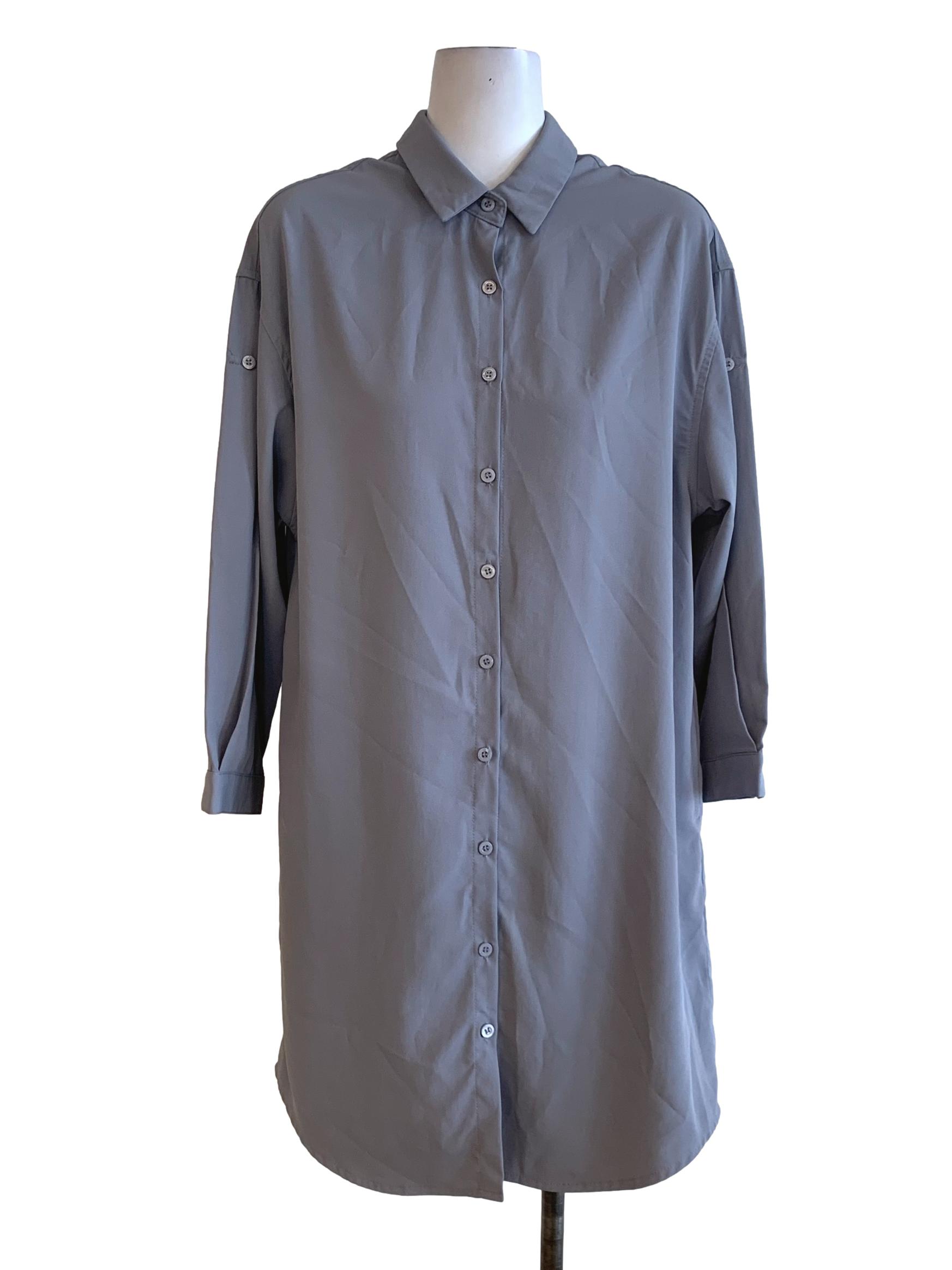 Stone Blue Plain Button Down Shirt