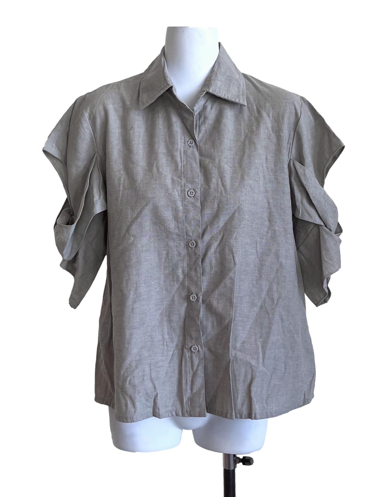 Cloud Grey Layered Sleeve Top