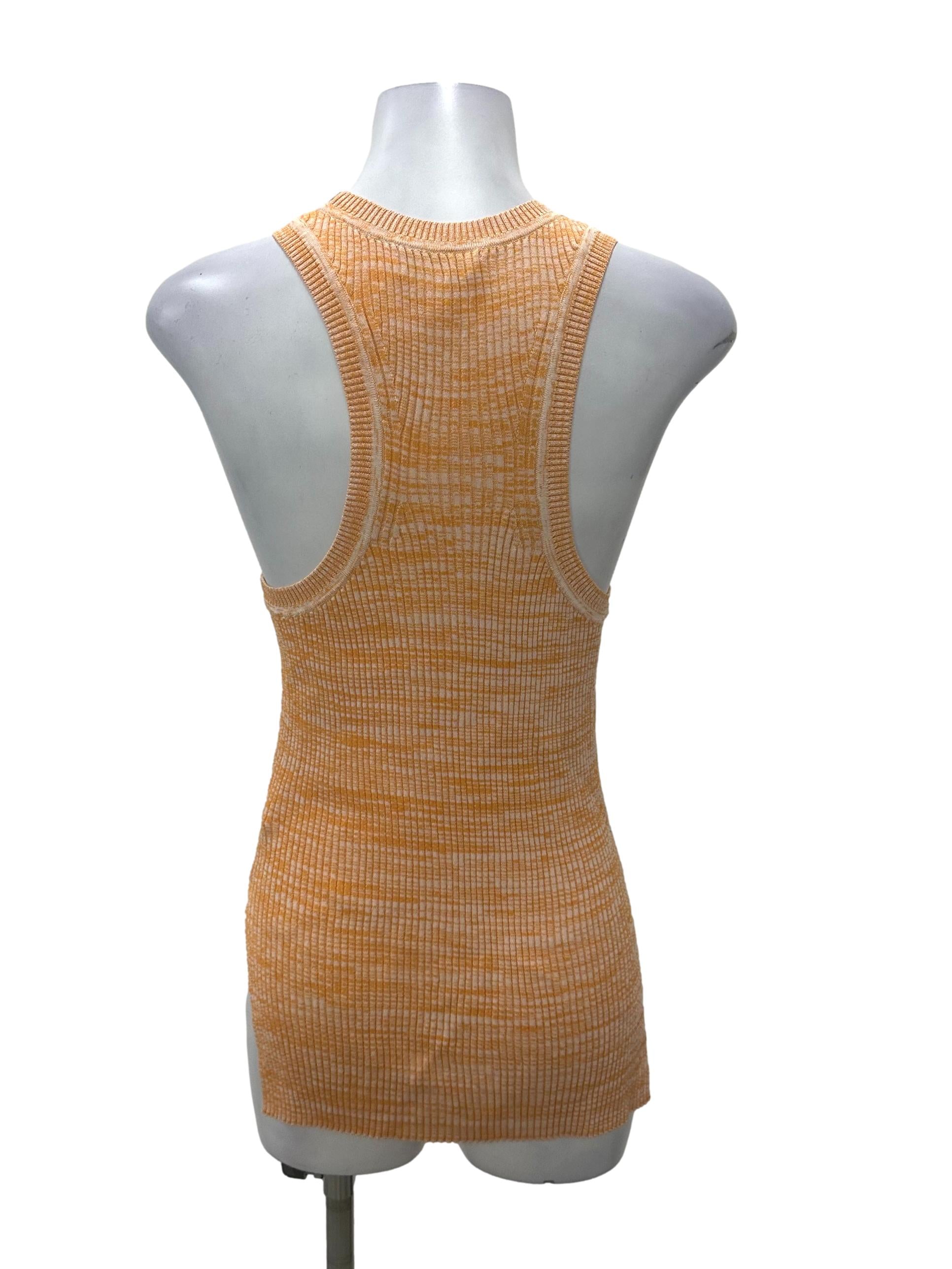 Orange Ribbed Tank Top