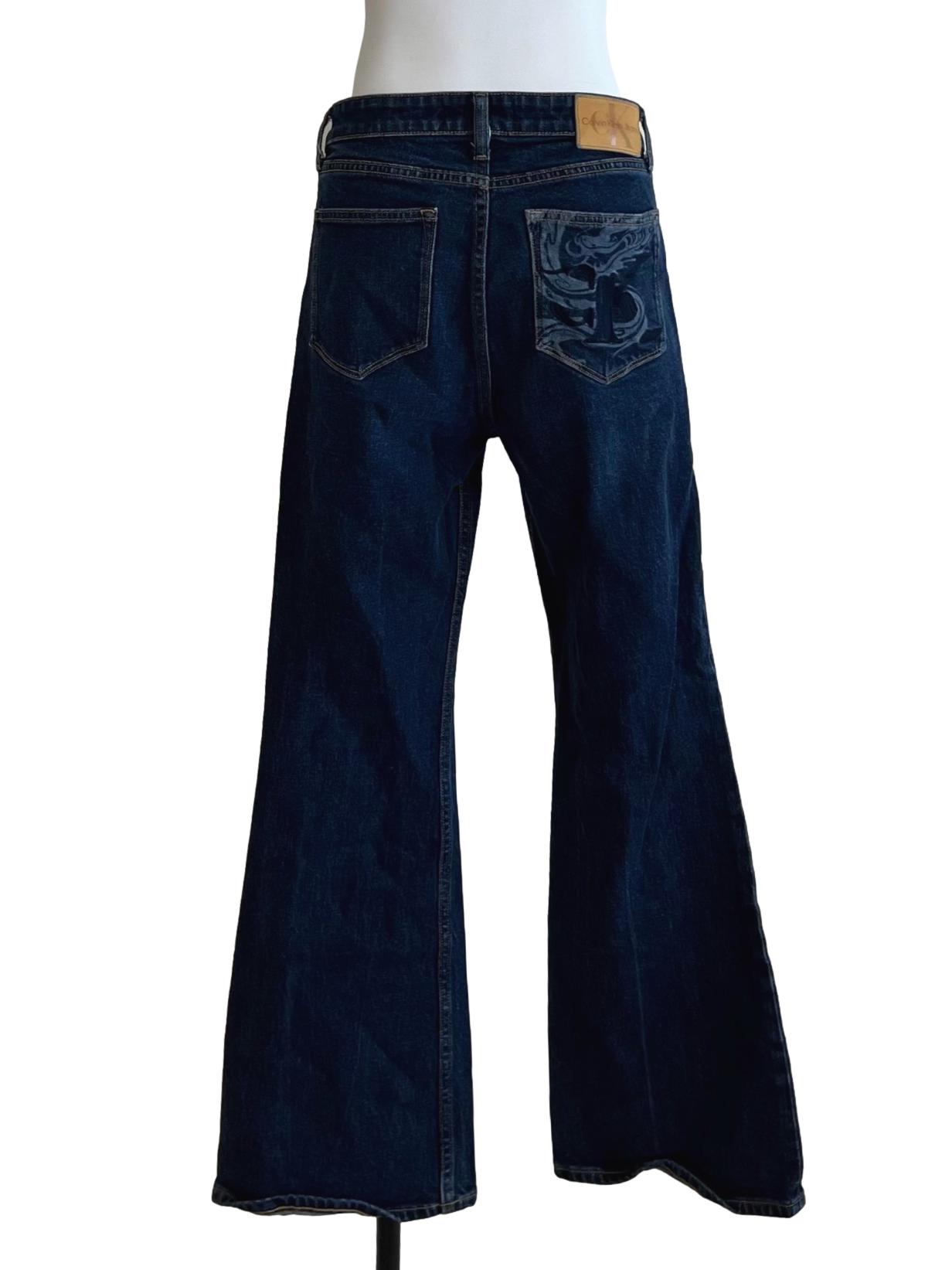 Denim Blue High Rise Flare Jeans