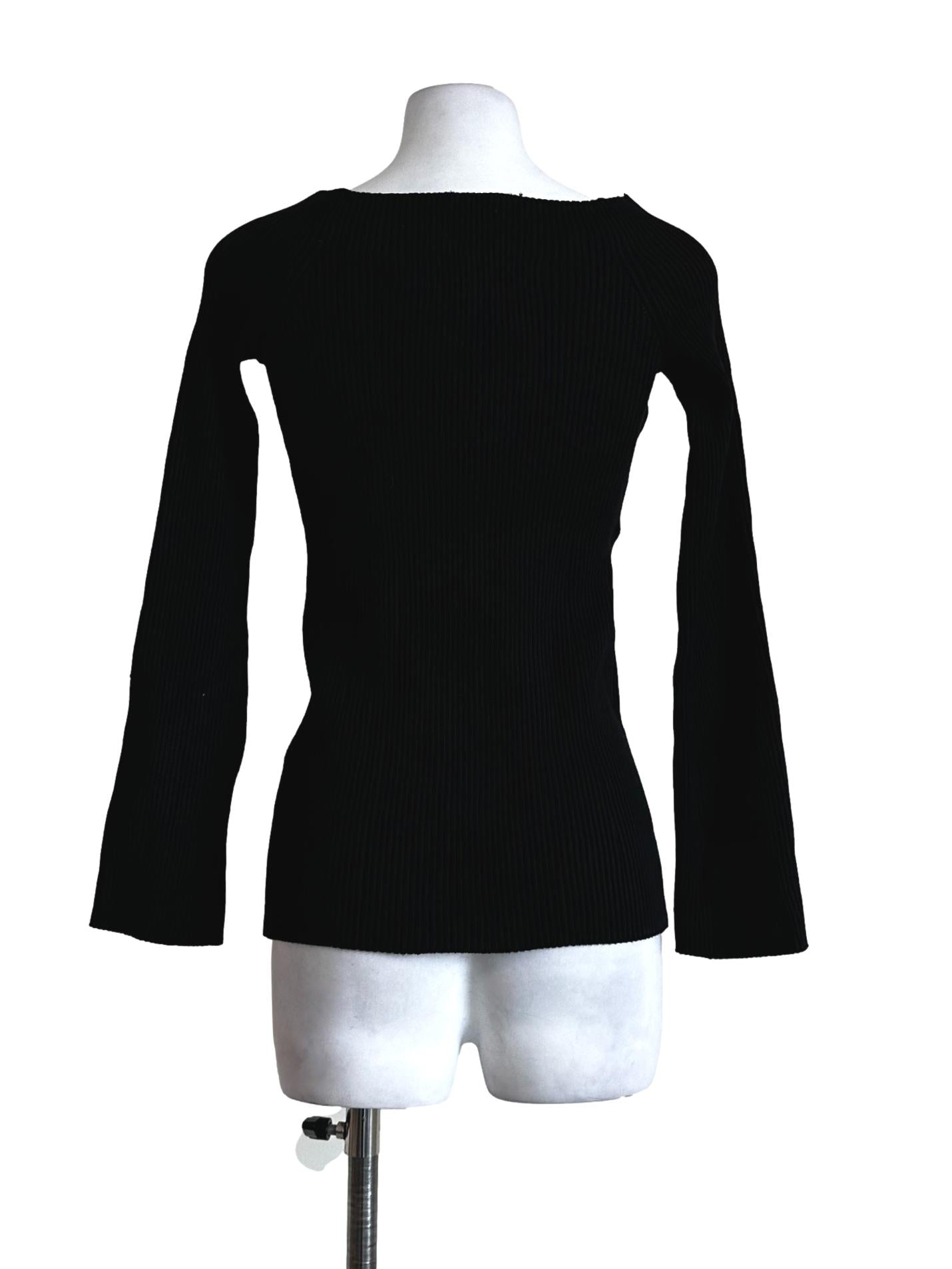 Black Pencil Stripes Top