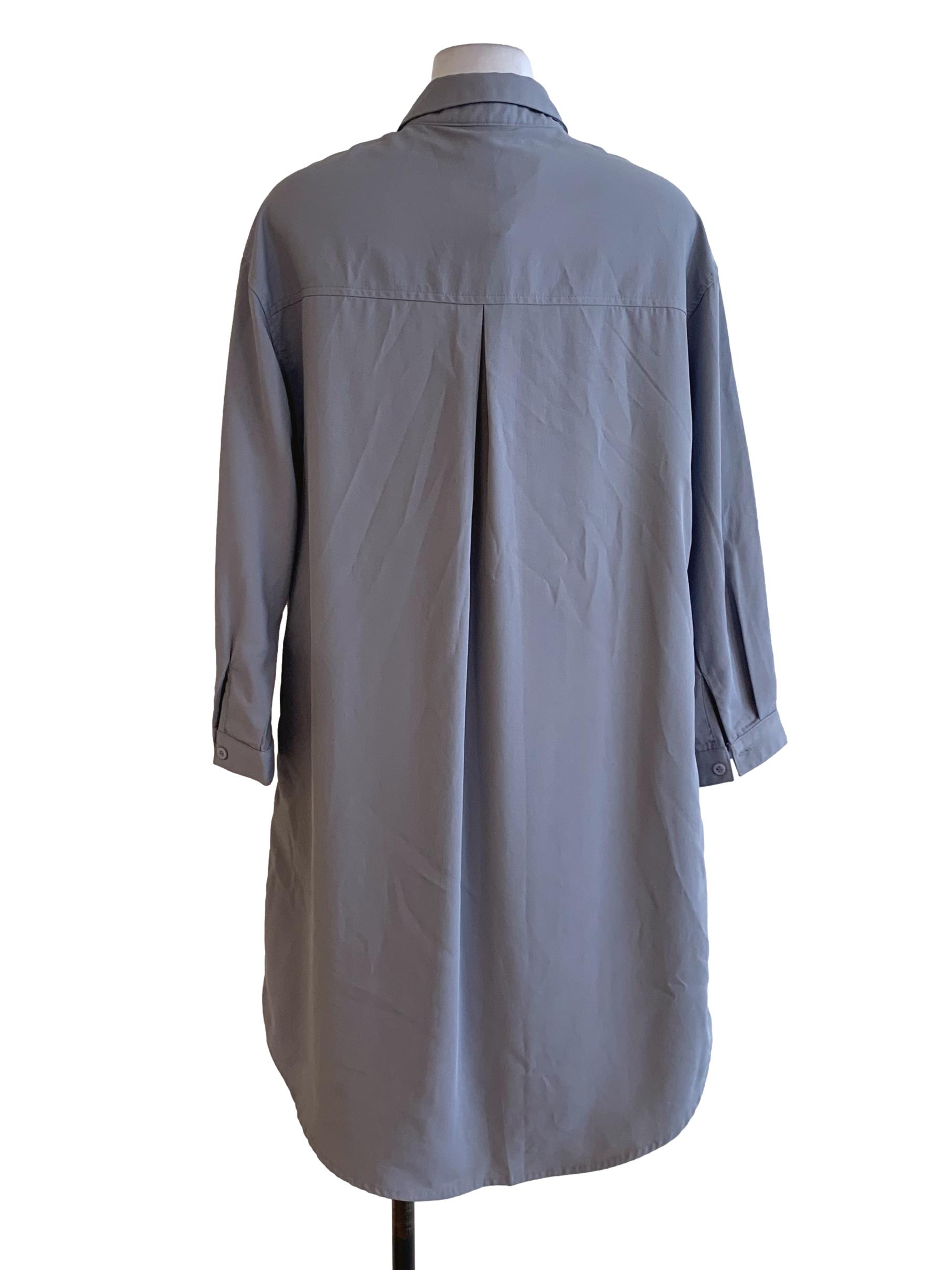 Stone Blue Plain Button Down Shirt