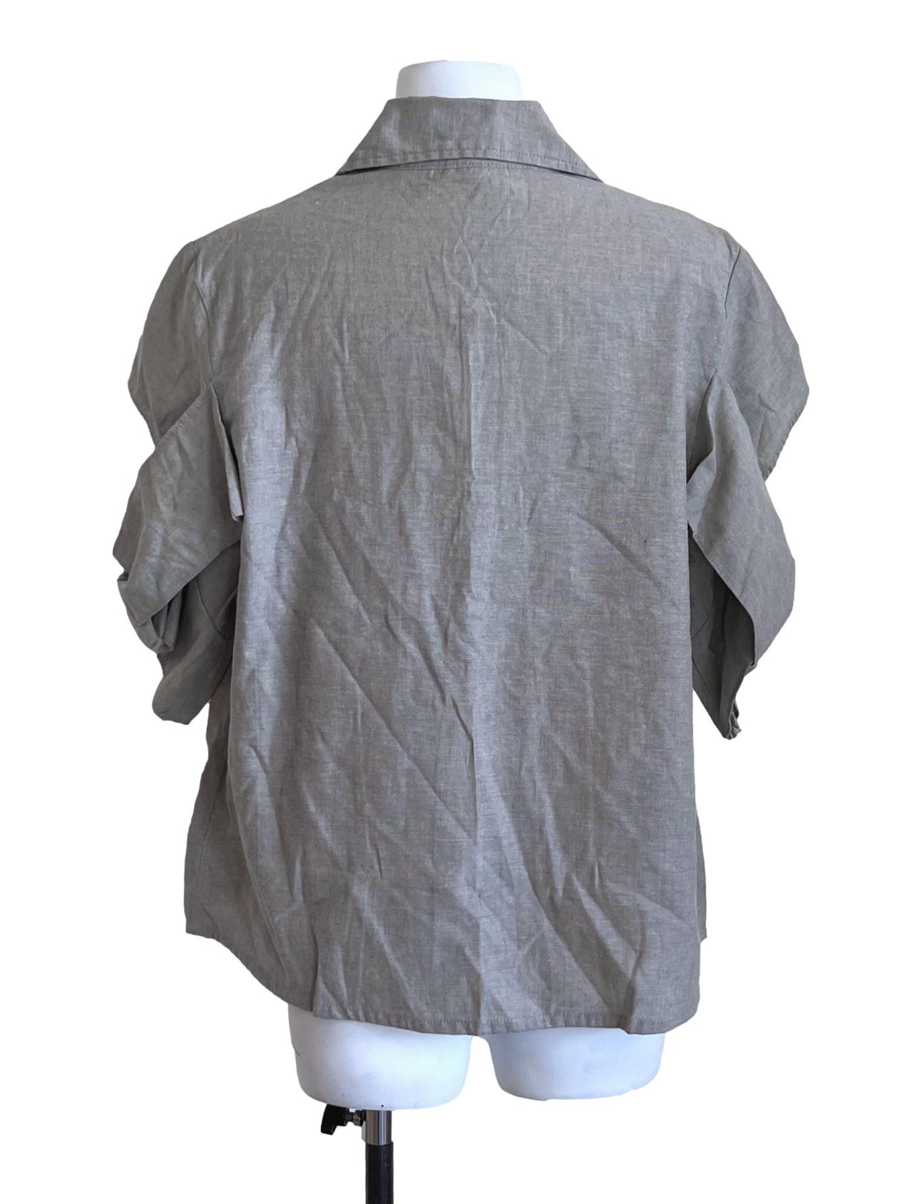 Cloud Grey Layered Sleeve Top