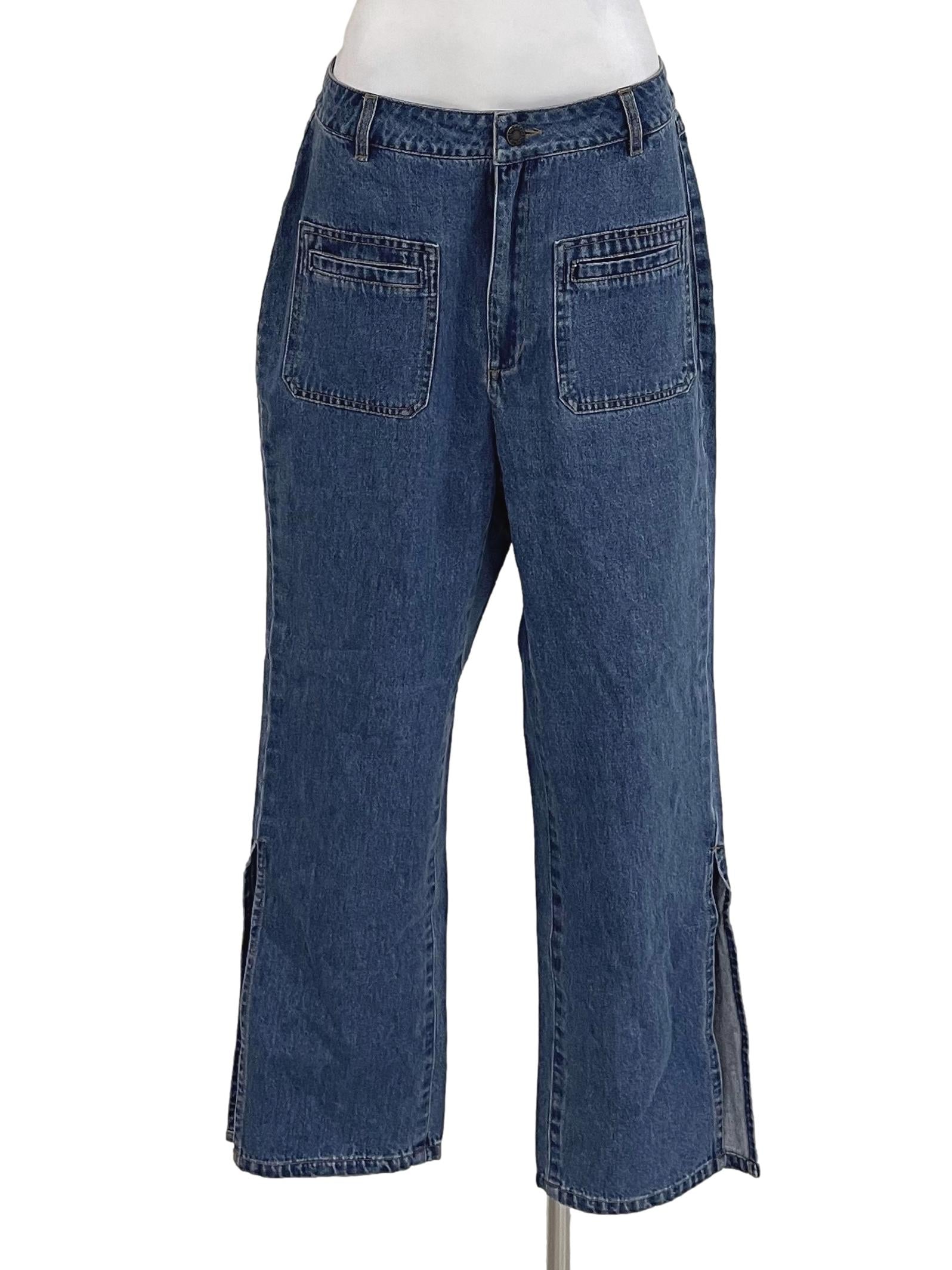 Blue Front Pockets Straight Jeans TCL