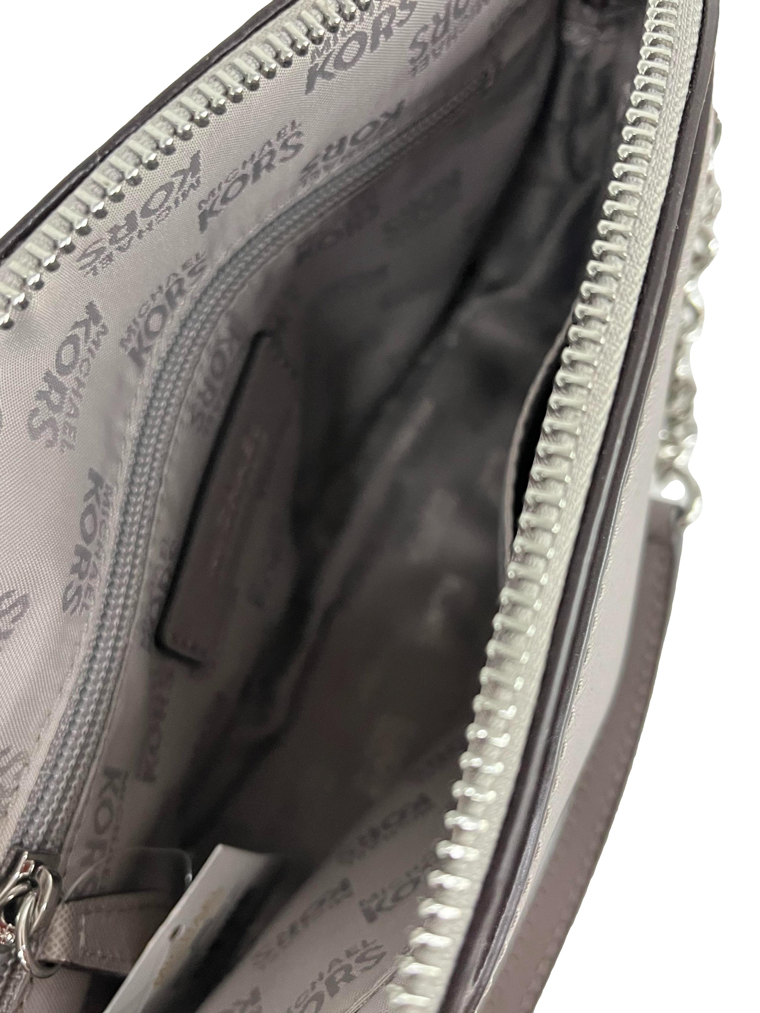Grey Emmy Saffiano Leather Crossbody Bag CSN