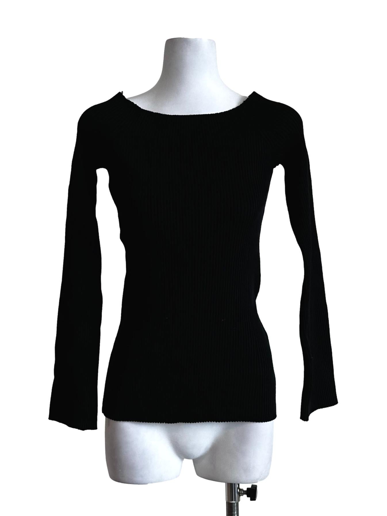 Black Pencil Stripes Top