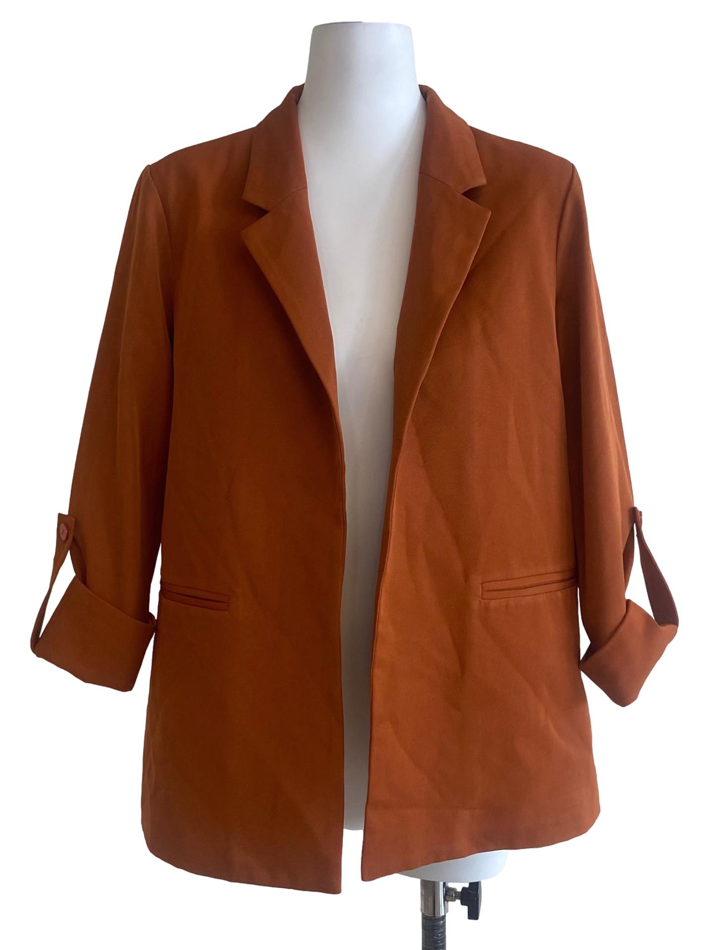 Gold Orange Herringbone Blazer