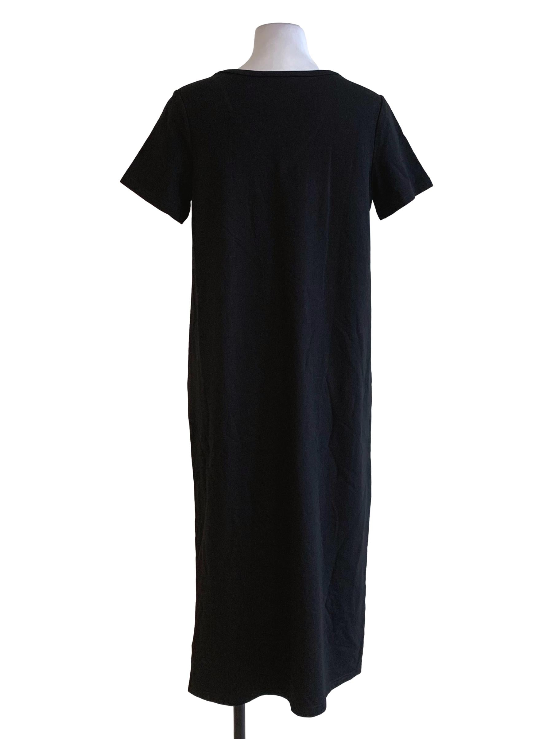 Black V-Neck Shift Dress