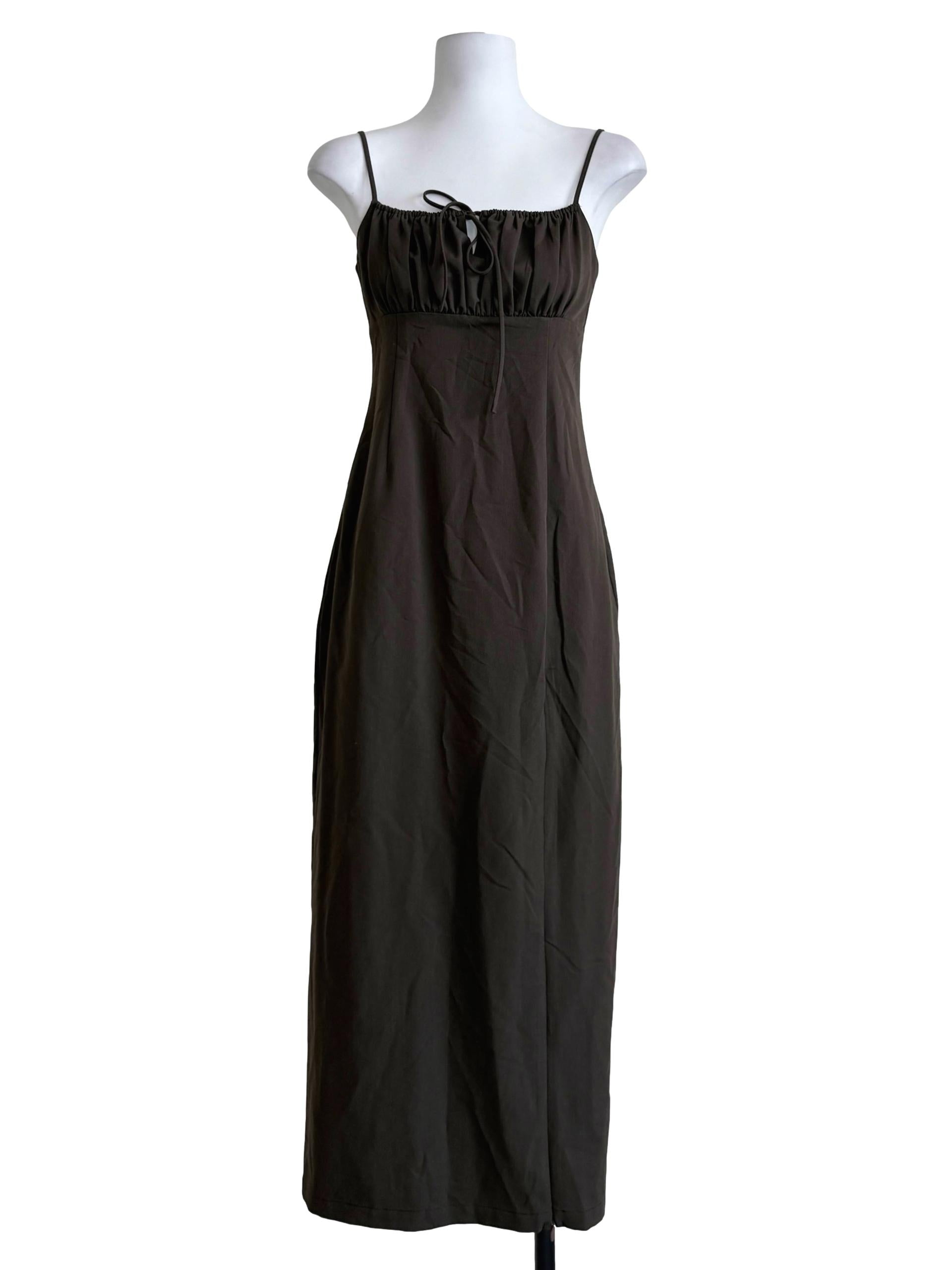 Coffee Brown Empire Waist Dress