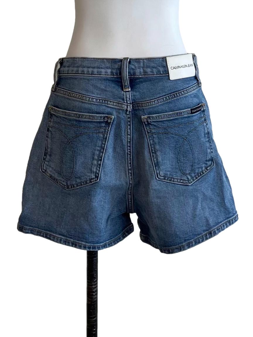Blue Denim High-Waisted Shorts
