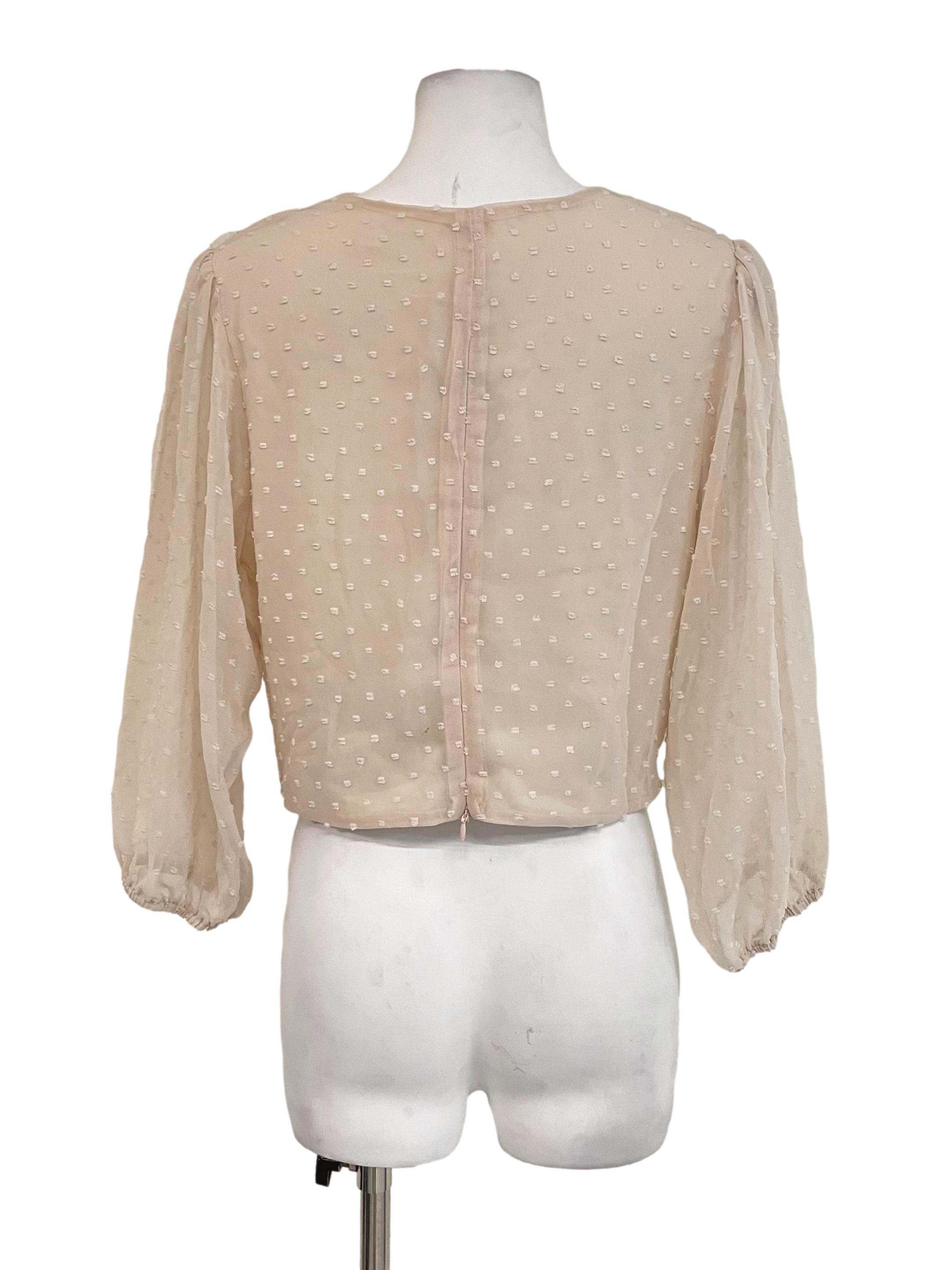 Ivory Scrunch Chiffon Top