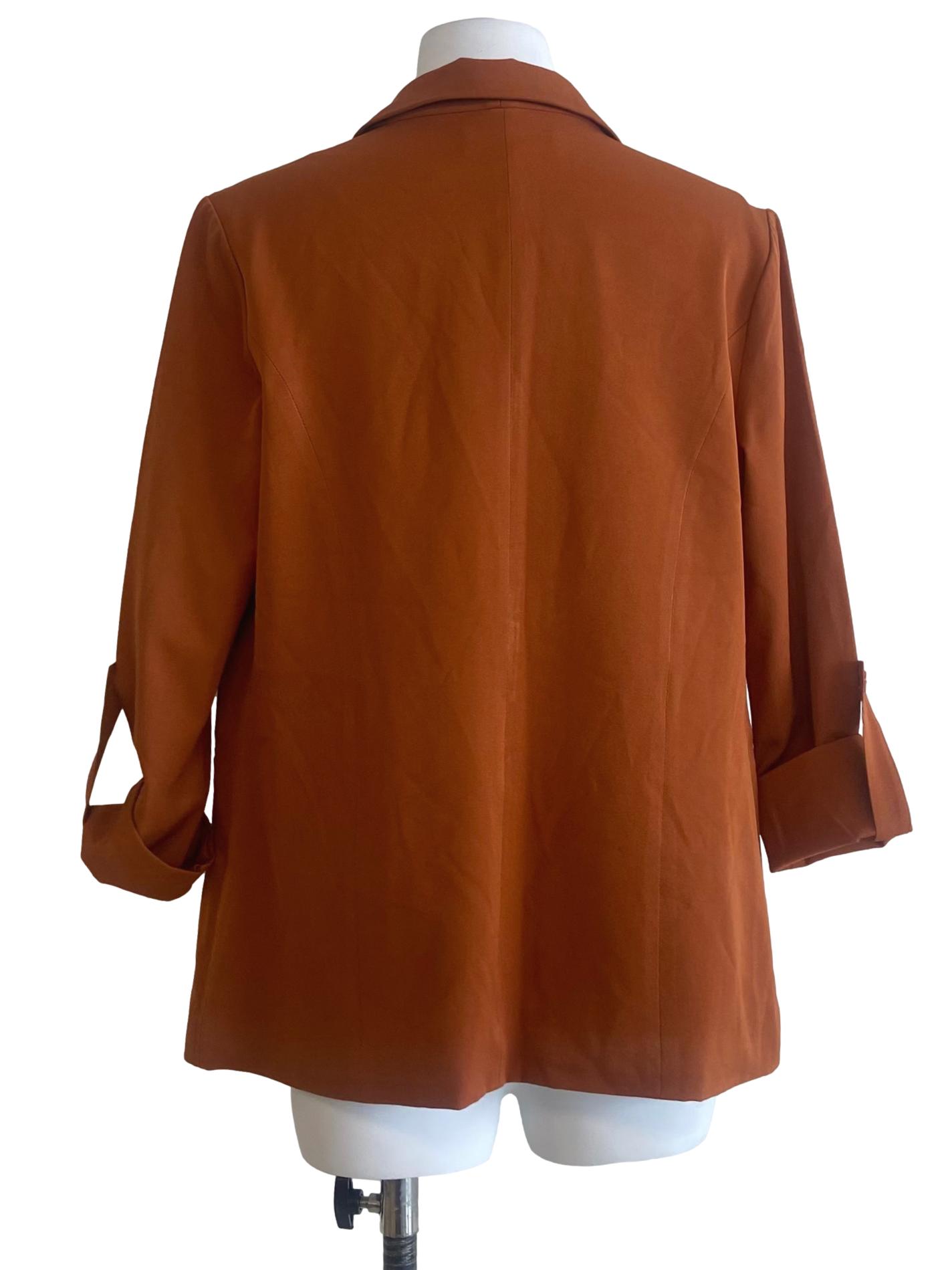Gold Orange Herringbone Blazer