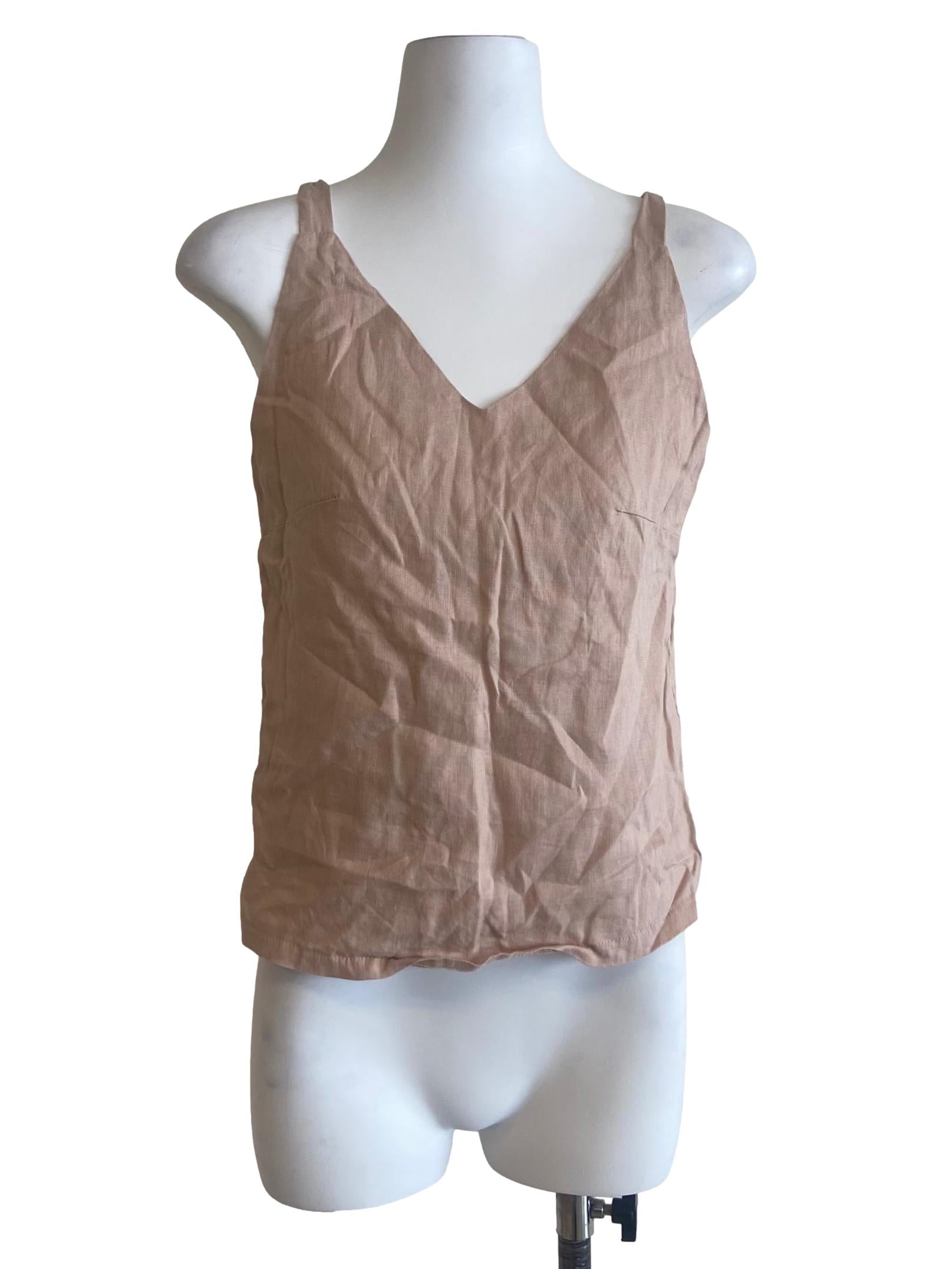 Peach Beige Sleeveless Top