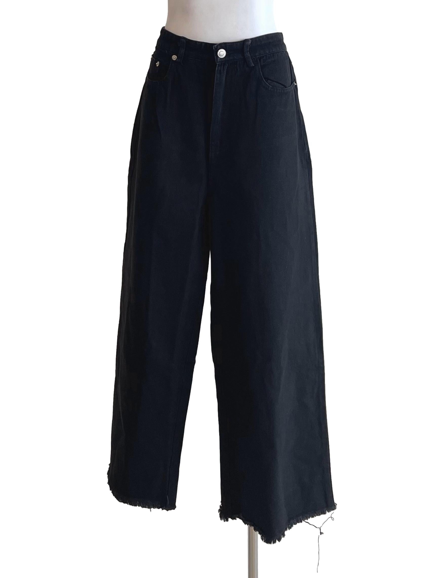 Charcoal Distressed Baggy Jeans
